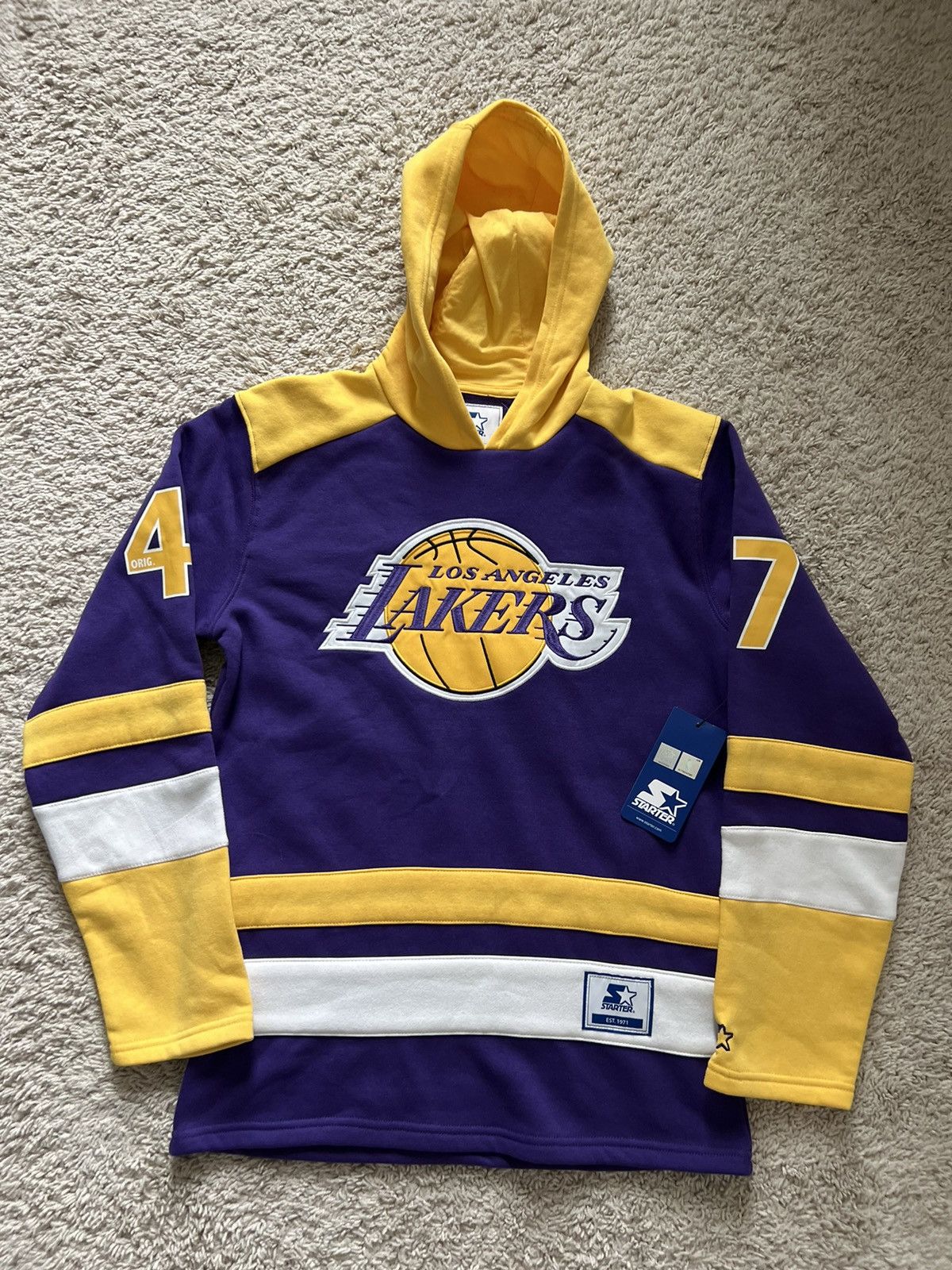 Starter Lot of 2: Starter Los Angeles Laker Hockey Hoodie Sweatshirt Size US S / EU 44-46 / 1 - 2 Thumbnail