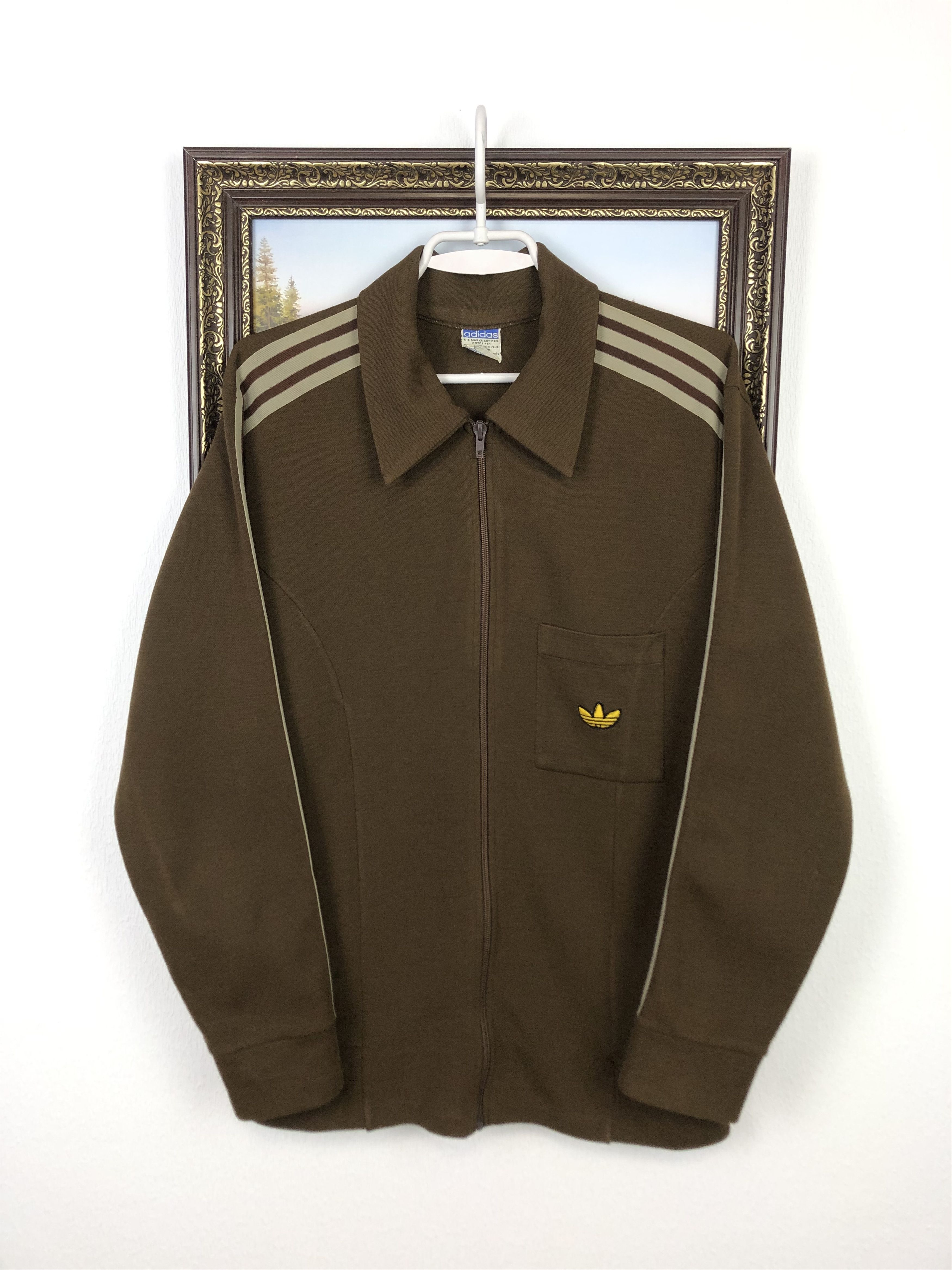 Vintage 80's Adidas Schwahn West Germany Jacket Brown Track