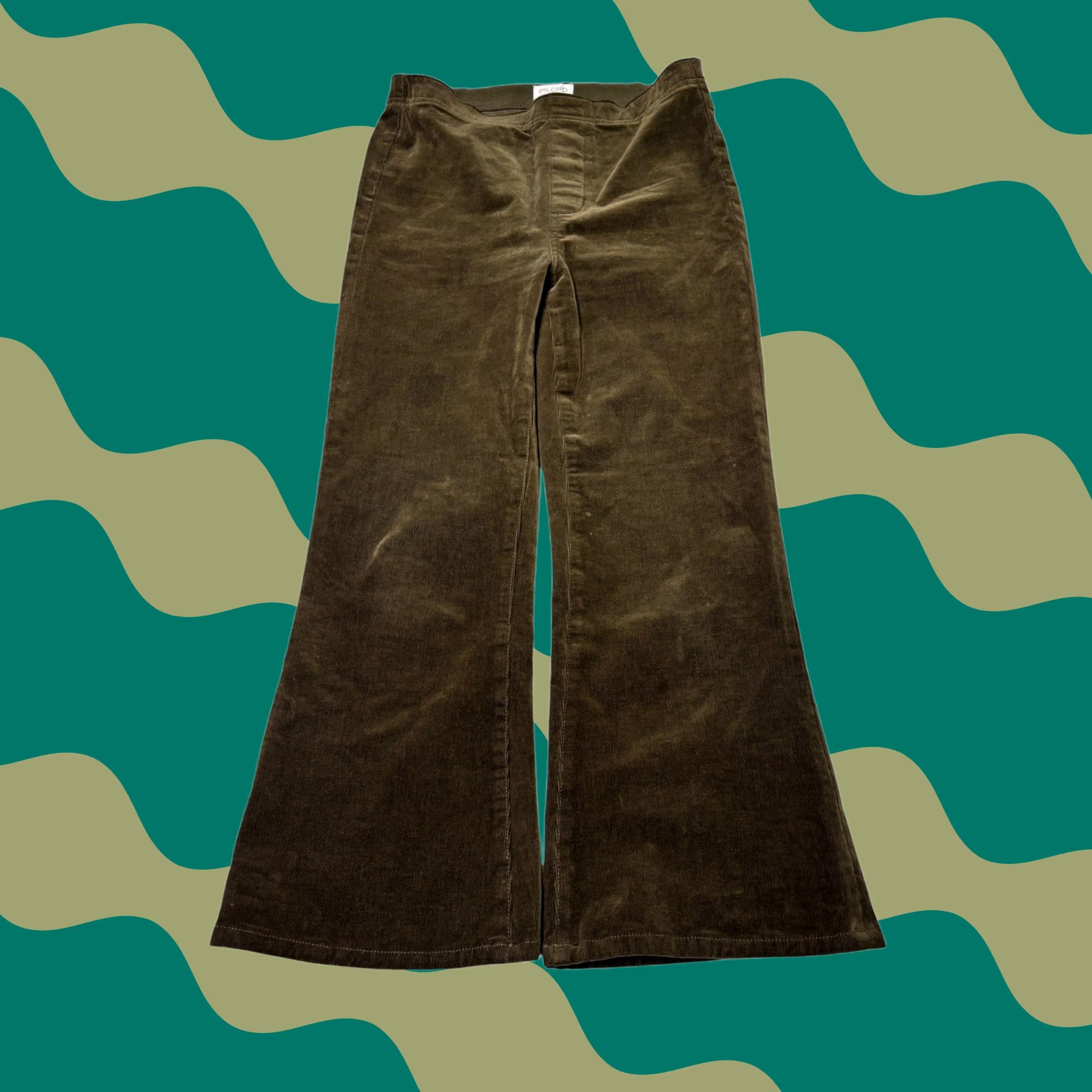 Vintage Pilcro Olive Brown Corduroy Wide Leg Pull On Pants Women S W29 L24 Size 28" / US 6 / IT 42 - 1 Thumbnail
