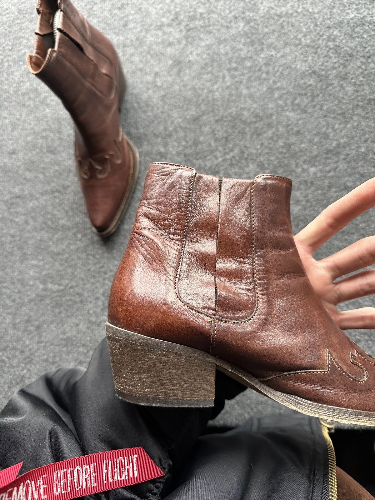 Other 🚨 WESTERN BROWN WOMEN Y2K BOOTS Y2K LEATHER SIZE 36 Size US 6 / IT 36 - 6 Thumbnail
