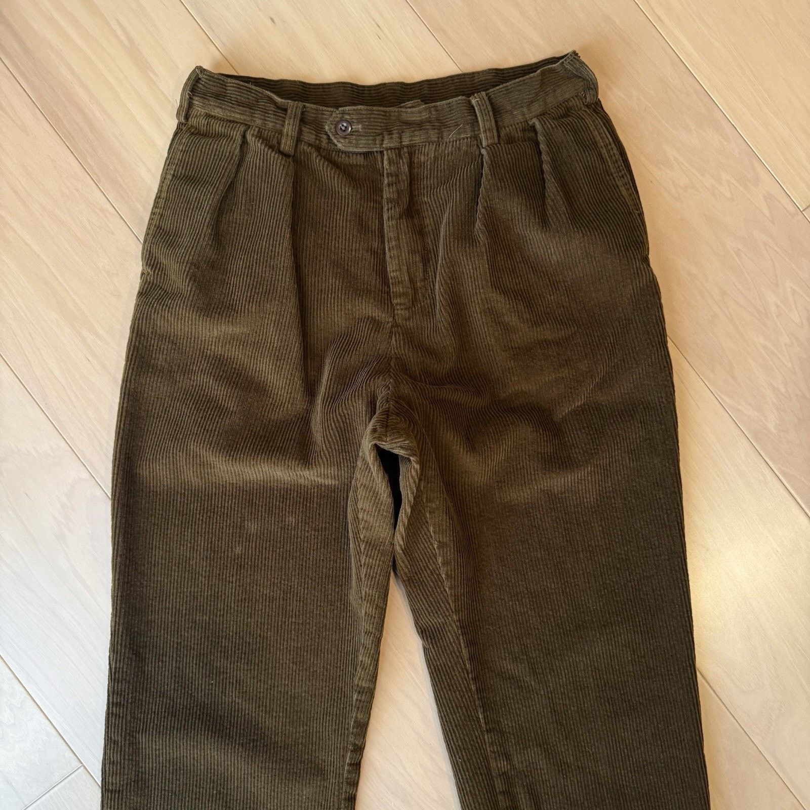 Other Non Stock MFG Corduroy Pants 31 Brown Minimalist Pleated Size US 31 - 3 Thumbnail