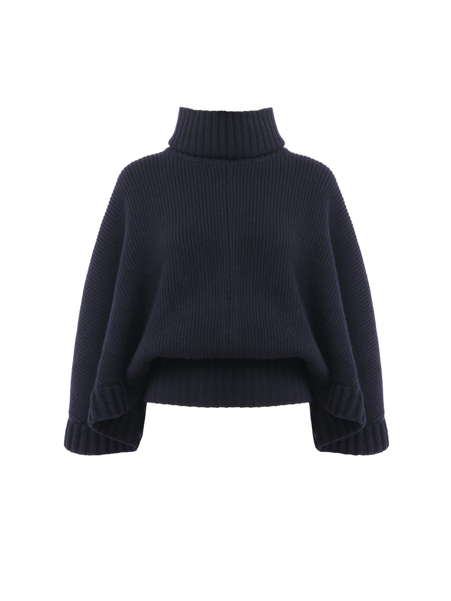Chloe o1loc1c11025 Short Turtleneck Cape in Navy Size M / US 6-8 / IT 42-44 - 1 Thumbnail
