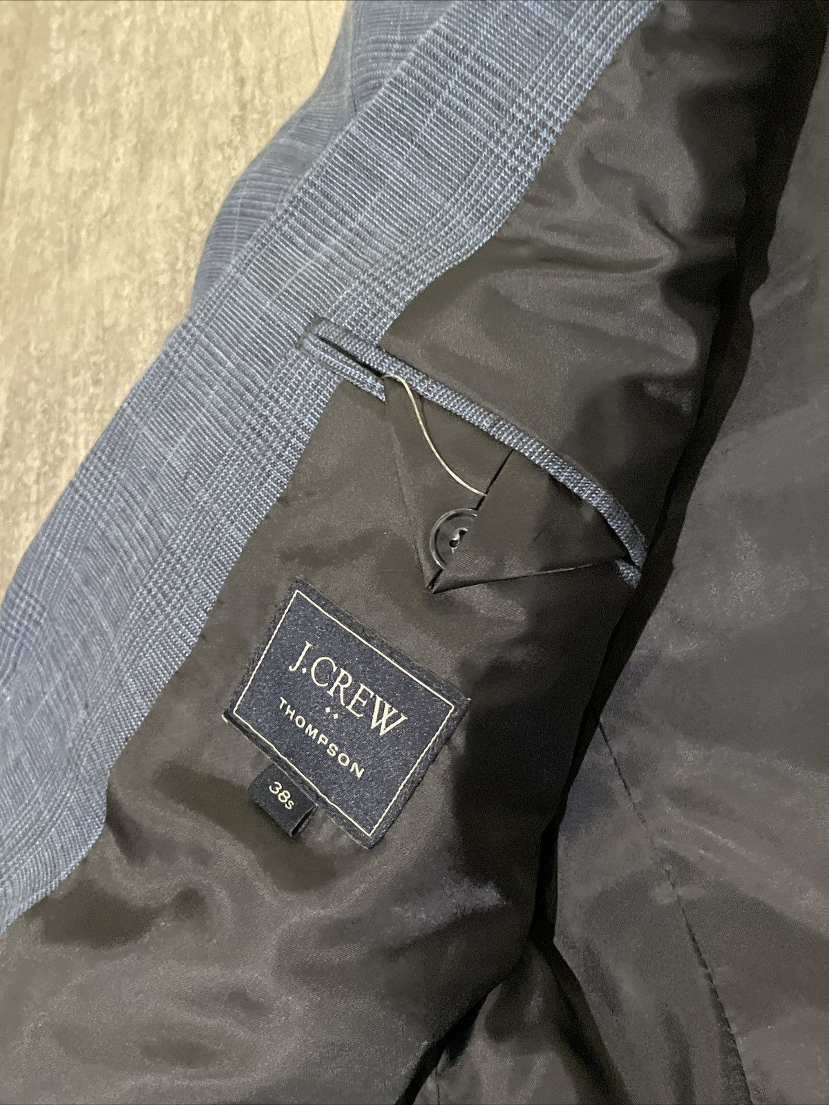 J.Crew J Crew Thompson Fit Blue Check Linen Suit Size 38S - 6 Thumbnail