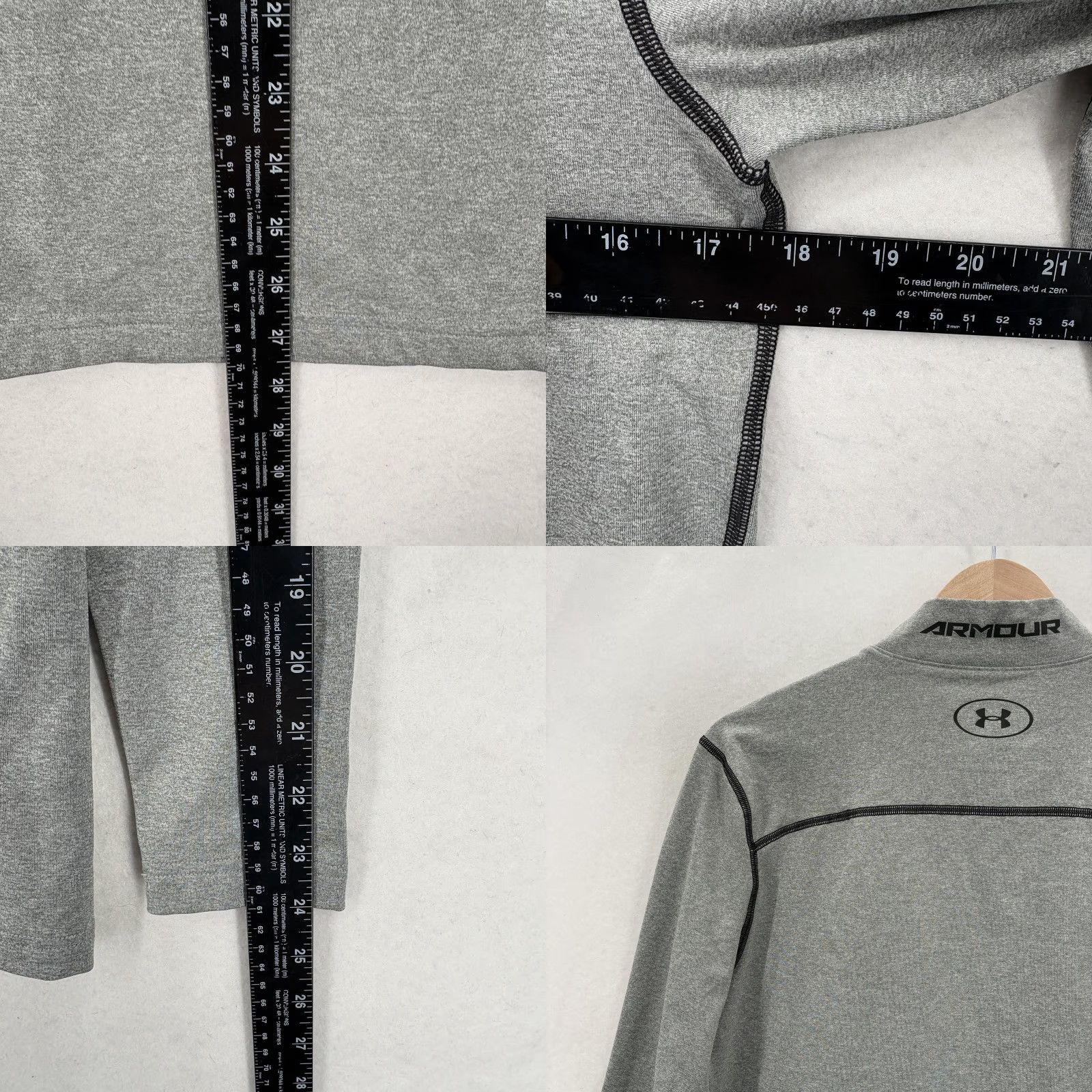 Under Armour Under Armour ColdGear Shirt Mens L Gray Mock Neck Thermal Gym Compression Long Sleeve Molded for Running & Gym Size US L / EU 52-54 / 3 - 8 Thumbnail