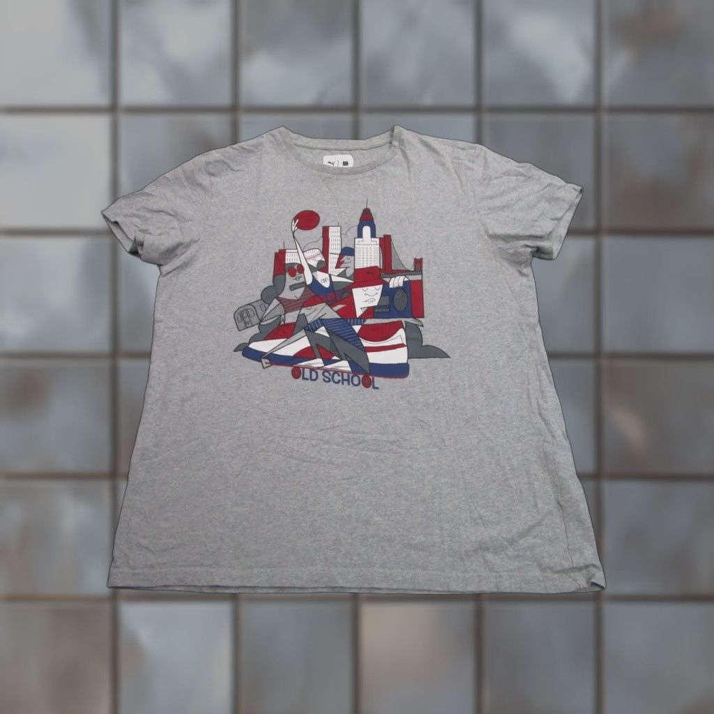 Puma Puma Shirt Mens Large Gray Old School Basketball Boombox Graphic Tee Streetwear Size US L / EU 52-54 / 3 - 1 Thumbnail