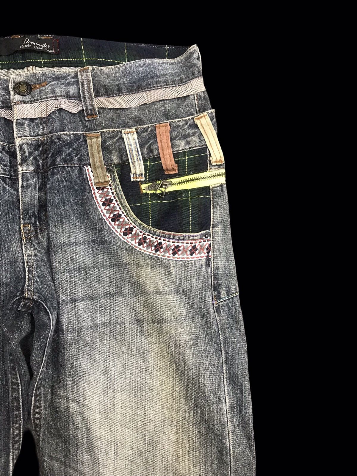 Japanese Brand 💥DOUBLE WAIST💥Dominate Handcrft Distressed Dirty Denim F81 Size US 32 / EU 48 - 4 Thumbnail