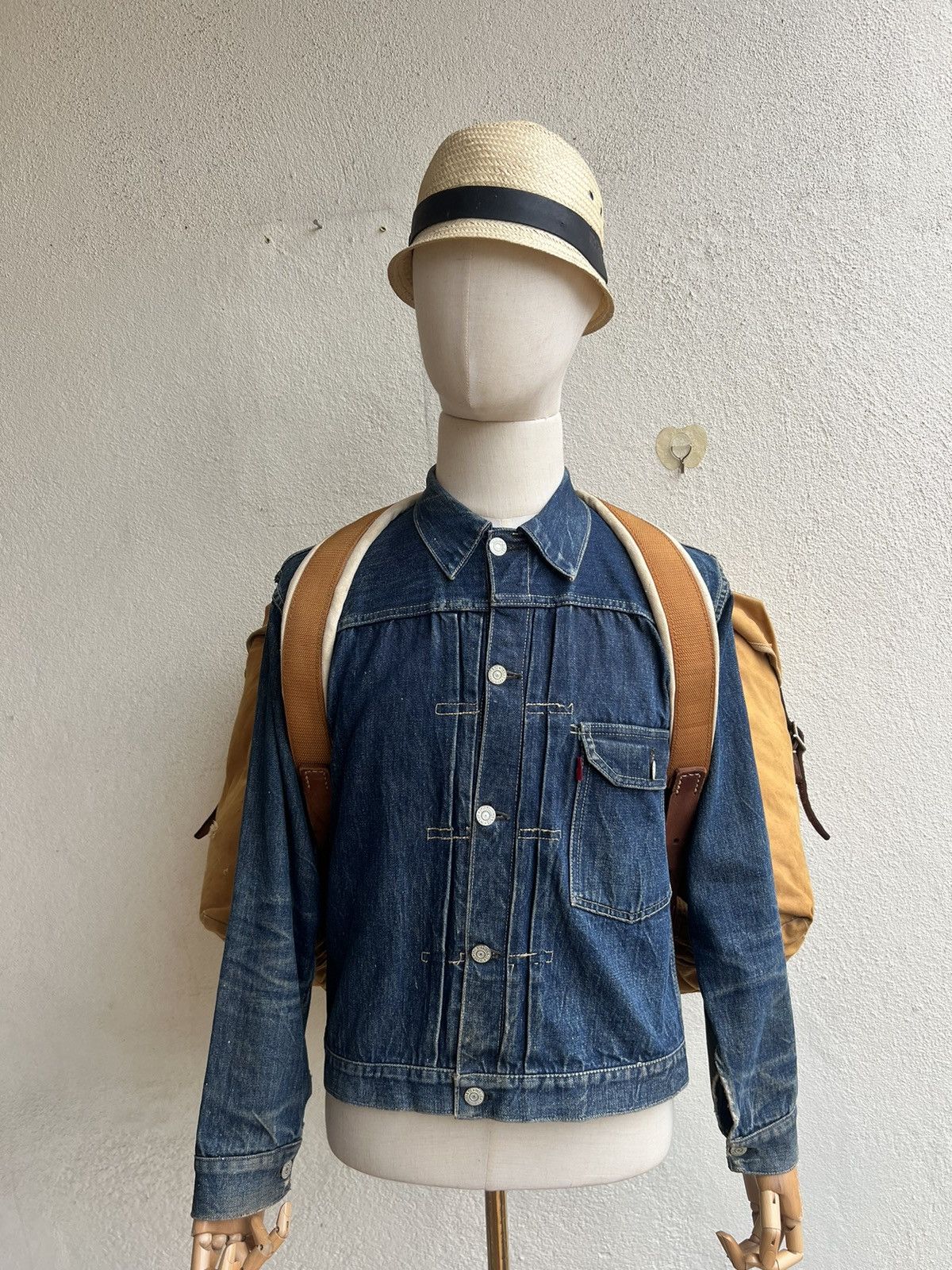 Vintage Distress Fade 60s 70s Japan Duck Canvas Hiking Backpack Huge Size ONE SIZE - 4 Thumbnail