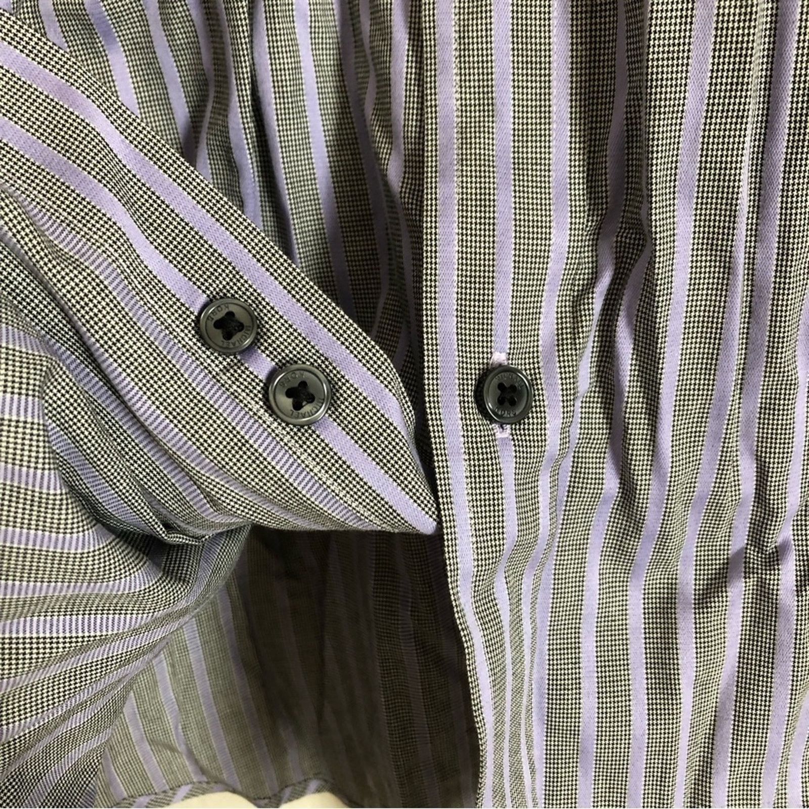Michael Kors Michael Kors Purple Long Sleeve Button Down Striped Shirt Size US L / EU 52-54 / 3 - 8 Thumbnail