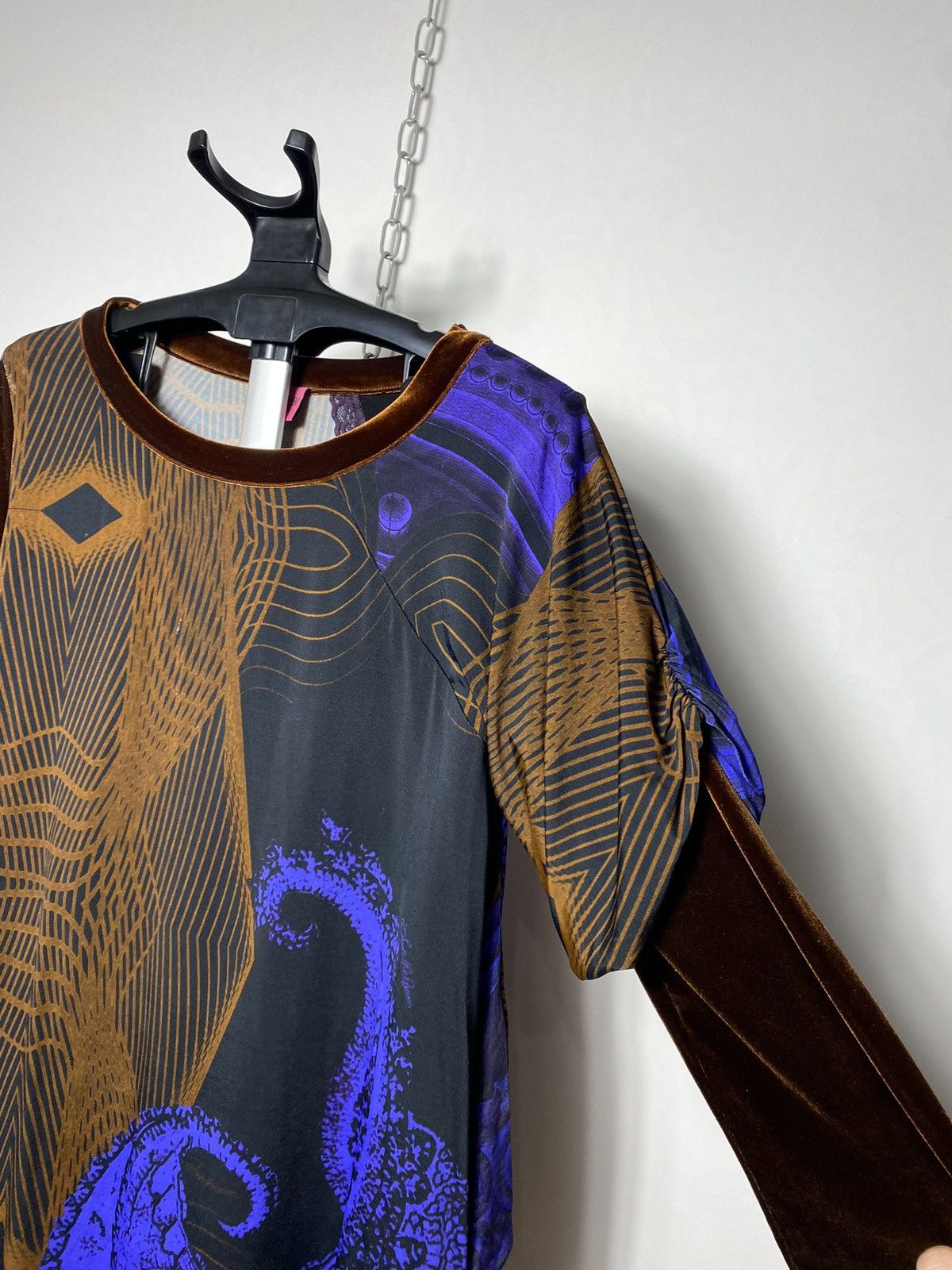 Other Save The Queen Asymmetric Velvet/Viscose Blouses Tunic Size XL / US 12-14 / IT 48-50 - 3 Thumbnail