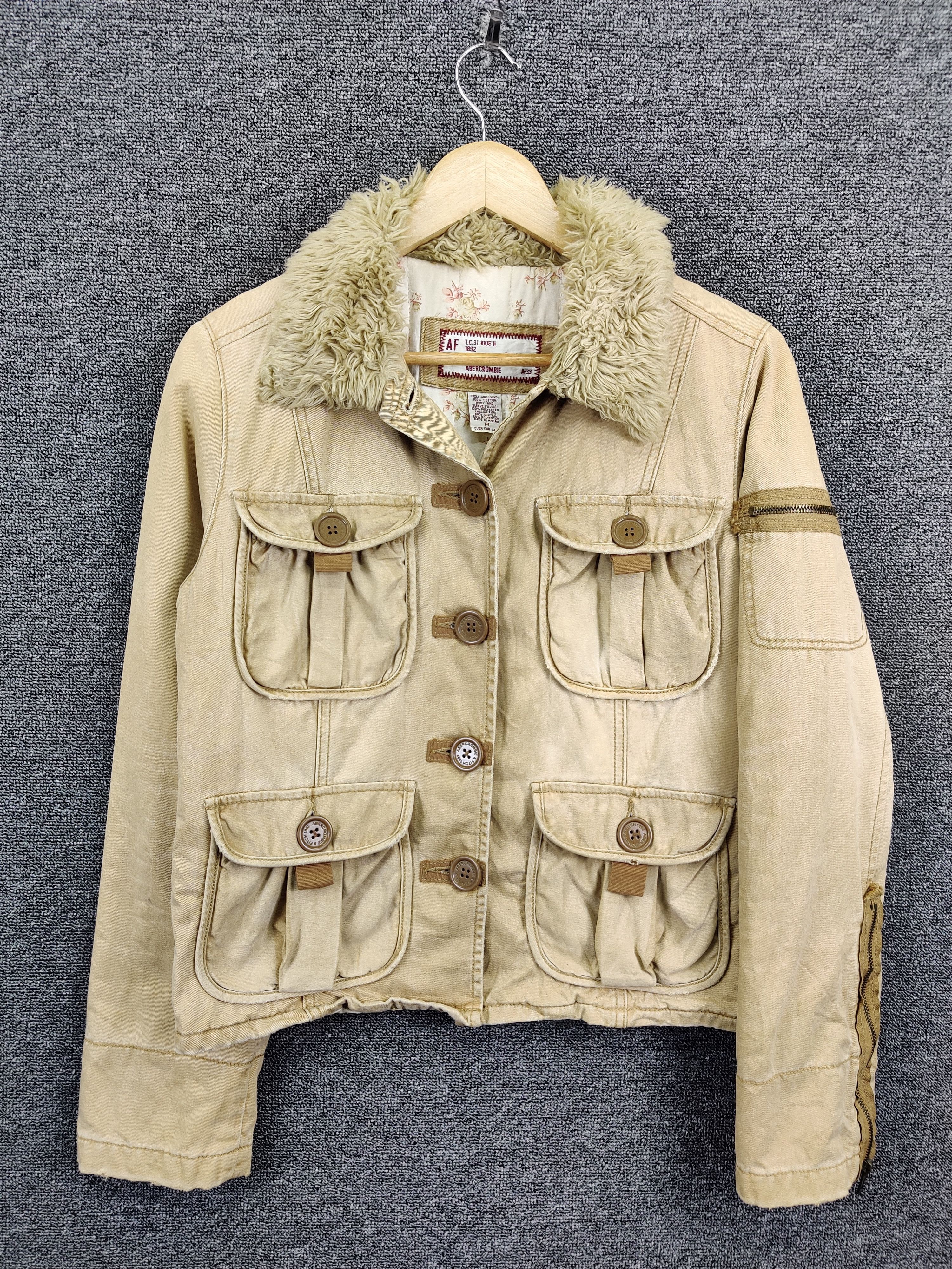 Abercrombie & Fitch Vintage Abercrombie & Fitch Fur Collar Utility Jacket Size US M / EU 48-50 / 2 - 1 Thumbnail