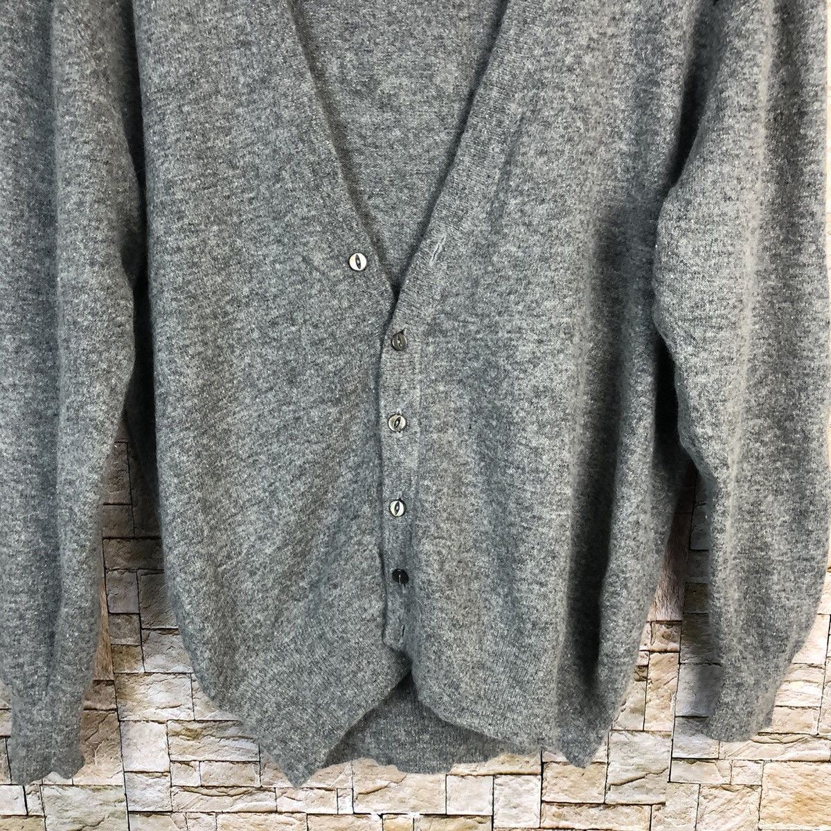 Benetton Benetton Grey ripped distressed vintage Cardigan #A370 Size M / US 6-8 / IT 42-44 - 5 Thumbnail