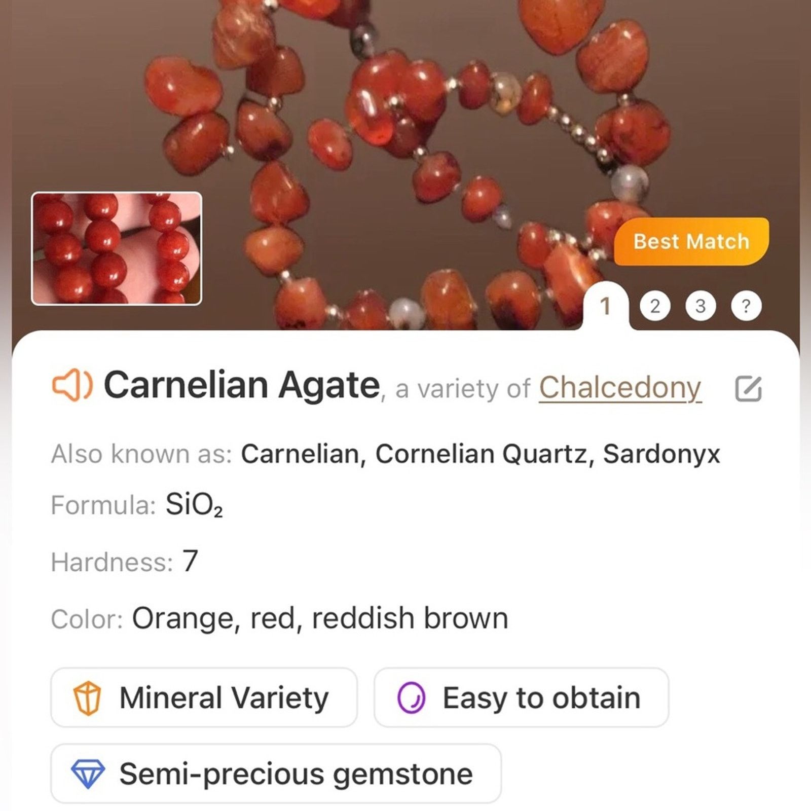 Handmade Handcrafted repurpose carnelian glass crystal necklace Size ONE SIZE - 10 Thumbnail