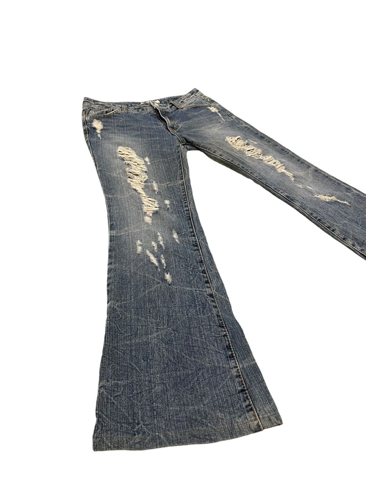 Japanese Brand Flare Jeans Colza Faded Distress Boot Cut 8🟦0 Size US 30 / EU 46 - 1 Thumbnail