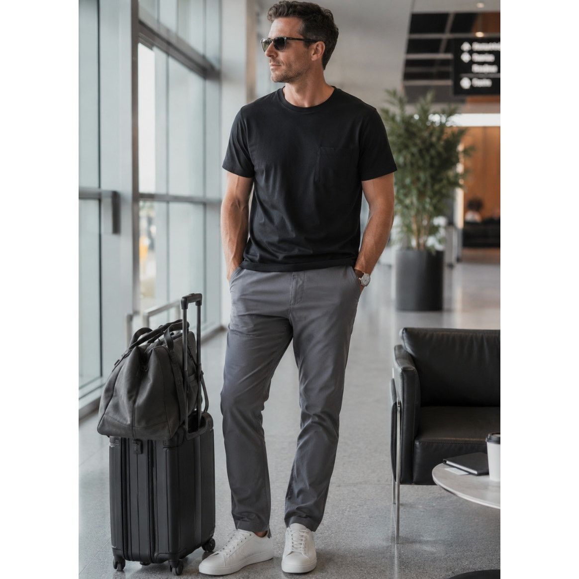 Other Gap Slim Fit Gray Lightweight Tech Chino Pants Men's 36x34 Size US 36 / EU 52 - 1 Thumbnail