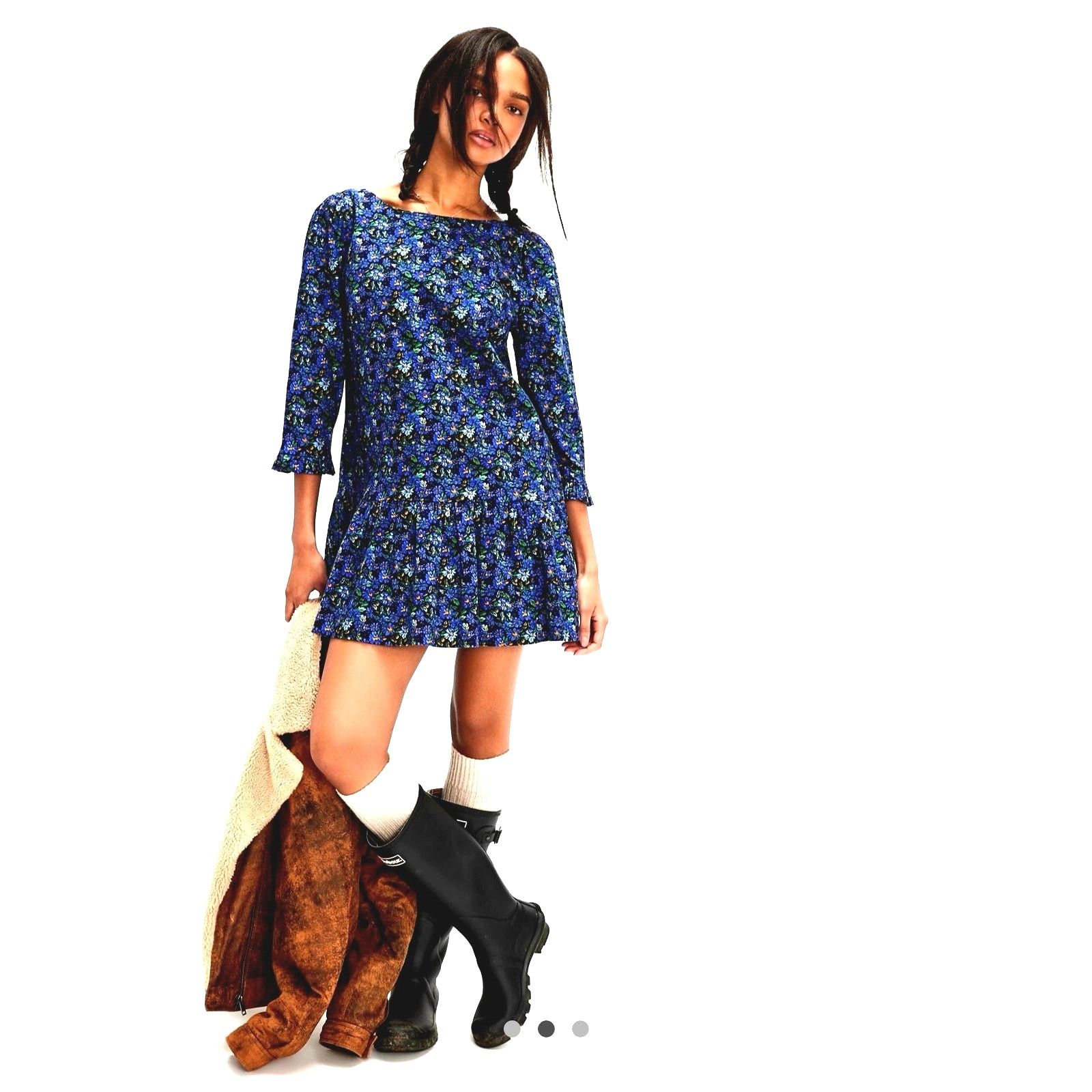 Free People Free People The Avenue Mini Dress Open Back Navy Combo M Size M / US 6-8 / IT 42-44 - 2 Thumbnail