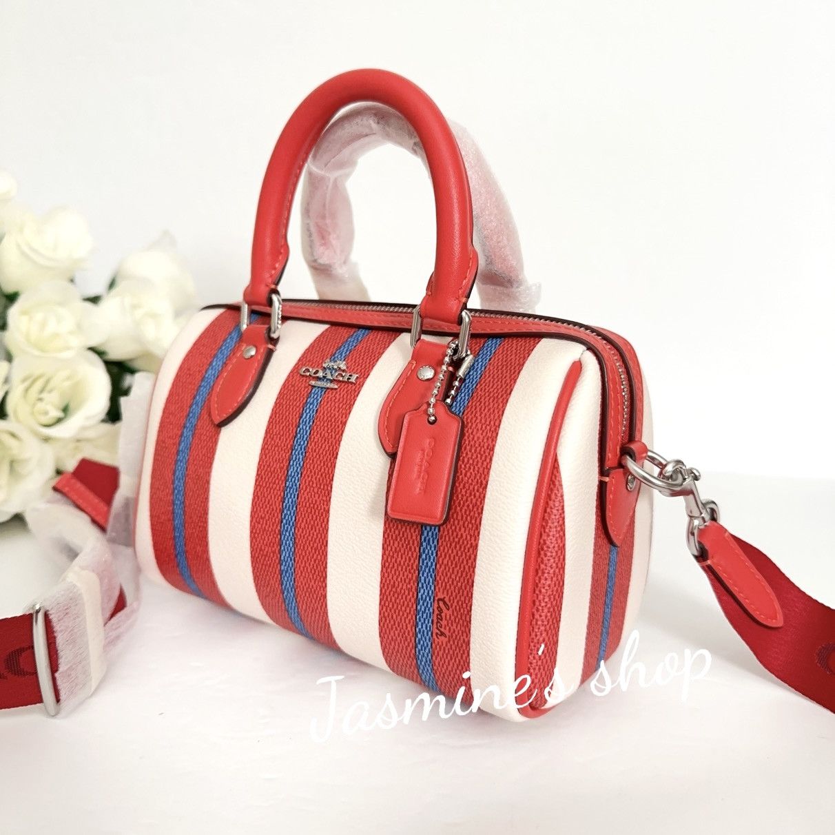 Coach NWT Coach Mini Rowan Crossbody With Stripe Print CT805 Size ONE SIZE - 3 Thumbnail