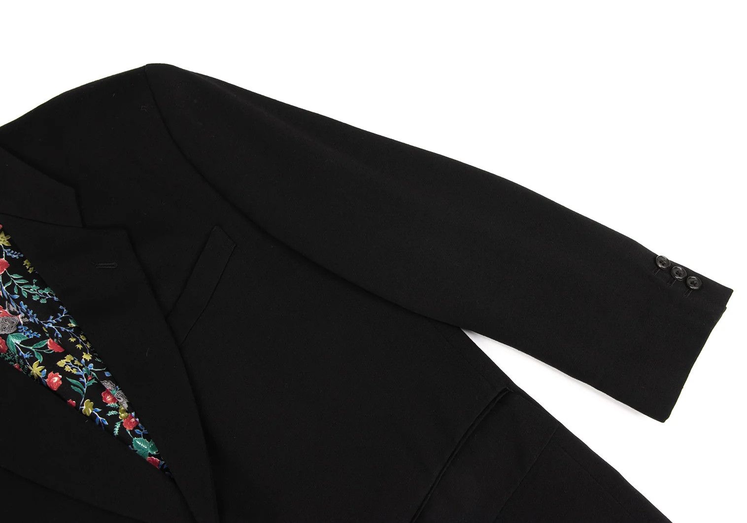 Comme des Garcons Homme Plus Flower Liner Wool 2B Jacket in Black Size S Size US S / EU 44-46 / 1 - 6 Thumbnail