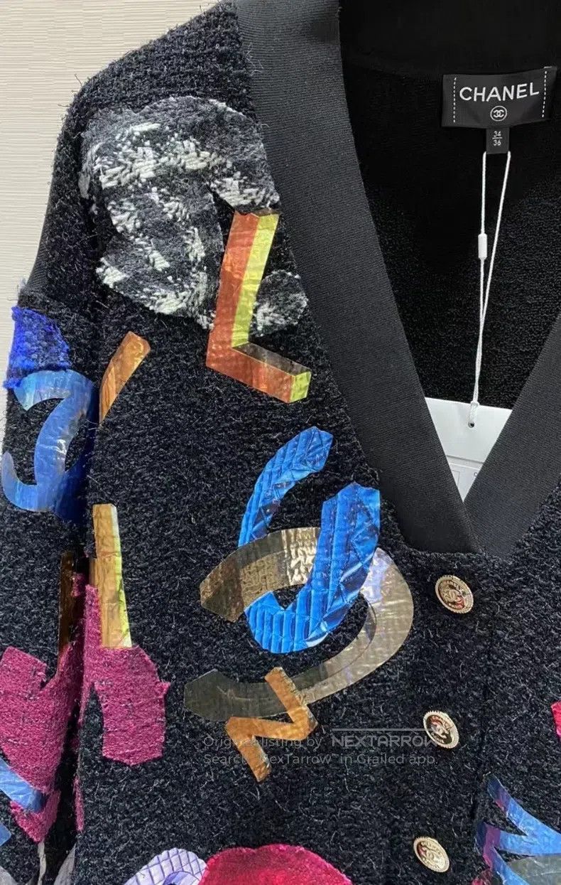 Chanel Chanel 22A high-end handicraft workshop colourful logo woo Size XXS / US 00 / IT 34 - 3 Thumbnail