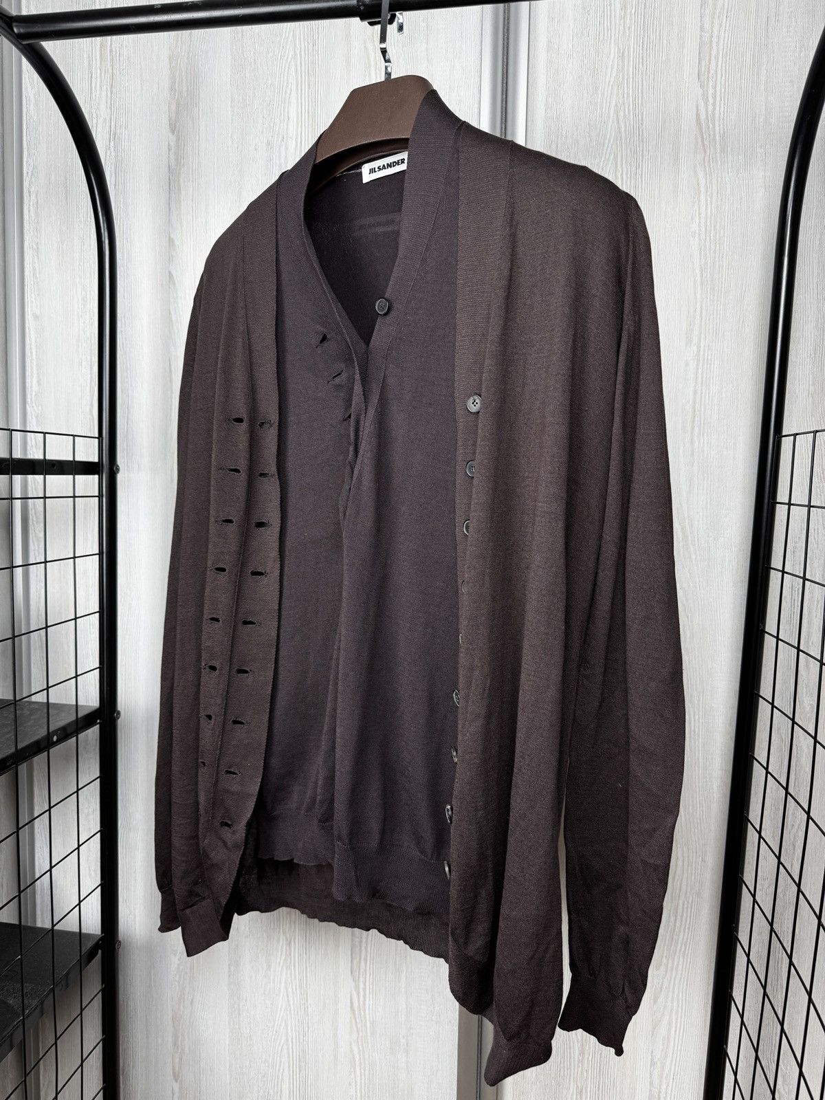 Jil Sander Jil Sander rare 2 pieces set brown wool sweater cardigan Size M / US 6-8 / IT 42-44 - 2 Thumbnail