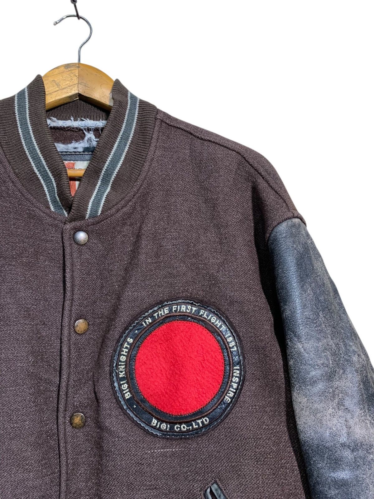 BIGI 🔥VTG VERY WORN BIGI WOOL/LEATHER VARSITY JACJET Size US L / EU 52-54 / 3 - 4 Thumbnail