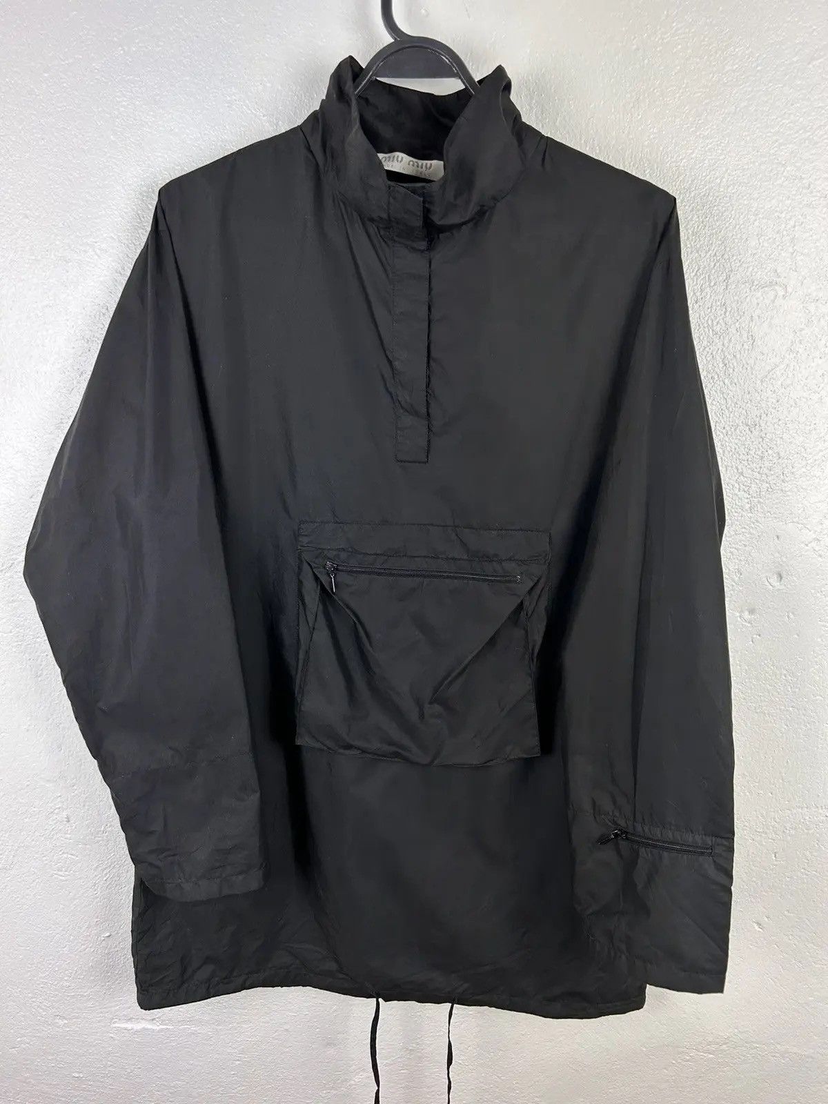 image of Archival Clothing x Miu Miu Vintage Miu Miu Archival Anorak Pocket Lightweight Jacket in Black, Wom