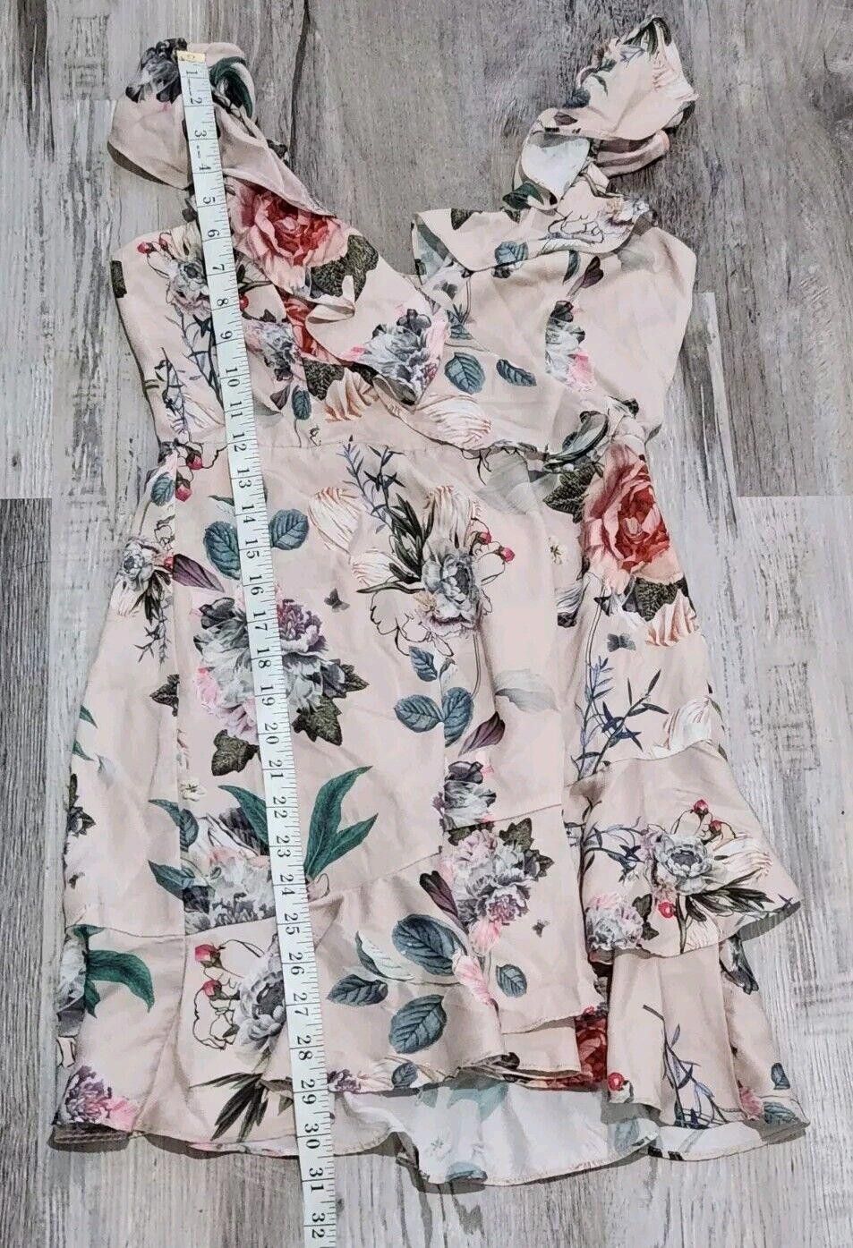 Designer Majorelle Dress Small Floral Silky Sweetheart Flutter Sleeve Size S / US 4 / IT 40 - 5 Thumbnail