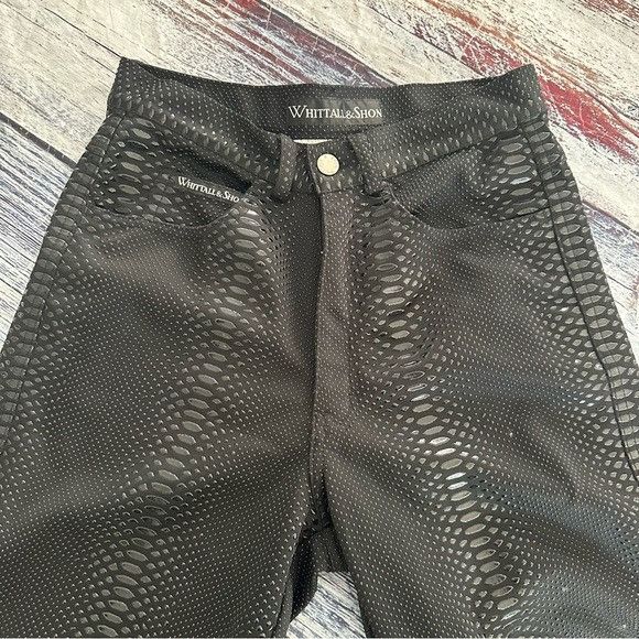 Other Vintage Whittall & Shon Black Snakeskin Pattern PVC Pants Size 27" / US 4 / IT 40 - 4 Thumbnail