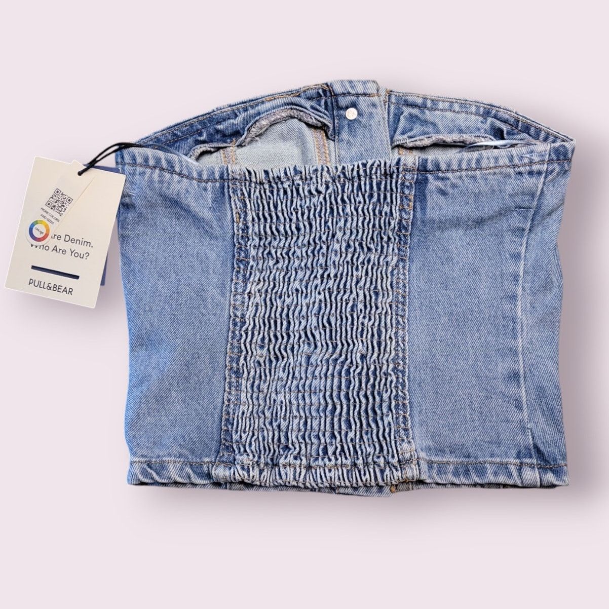 Pull & Bear NWT Denim Corset Strapless Bustier S Y2K Coquette Size S / US 4 / IT 40 - 2 Thumbnail