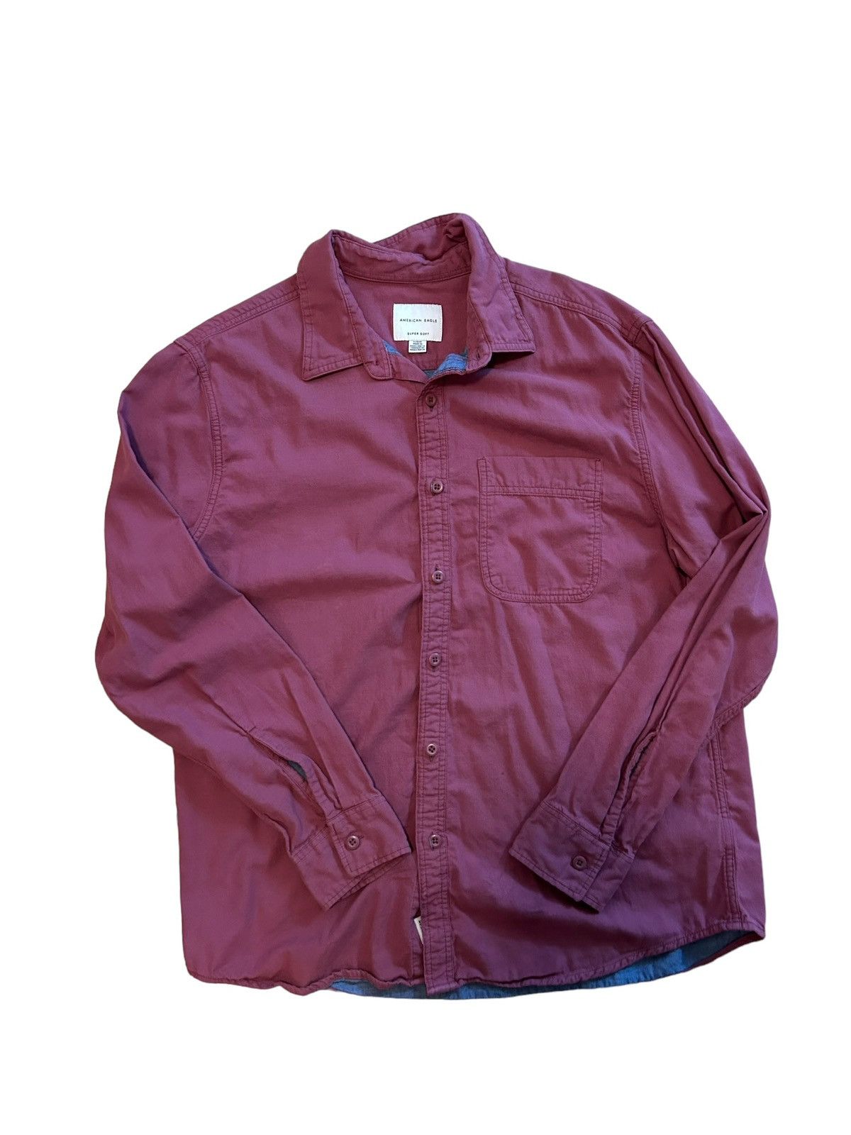 American Eagle Outfitters AMERICAN EAGLE SUPER SOFT BUTTON UP Size US L / EU 52-54 / 3 - 1 Thumbnail