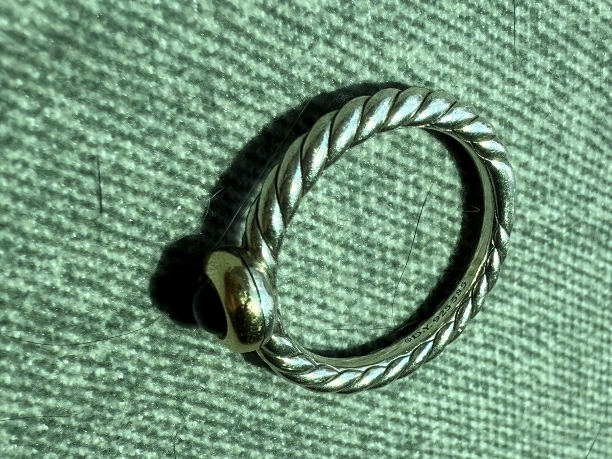 David Yurman David Yurman Petite Cable Silver 14K Yellow Gold Black Onyx Size ONE SIZE - 6 Thumbnail