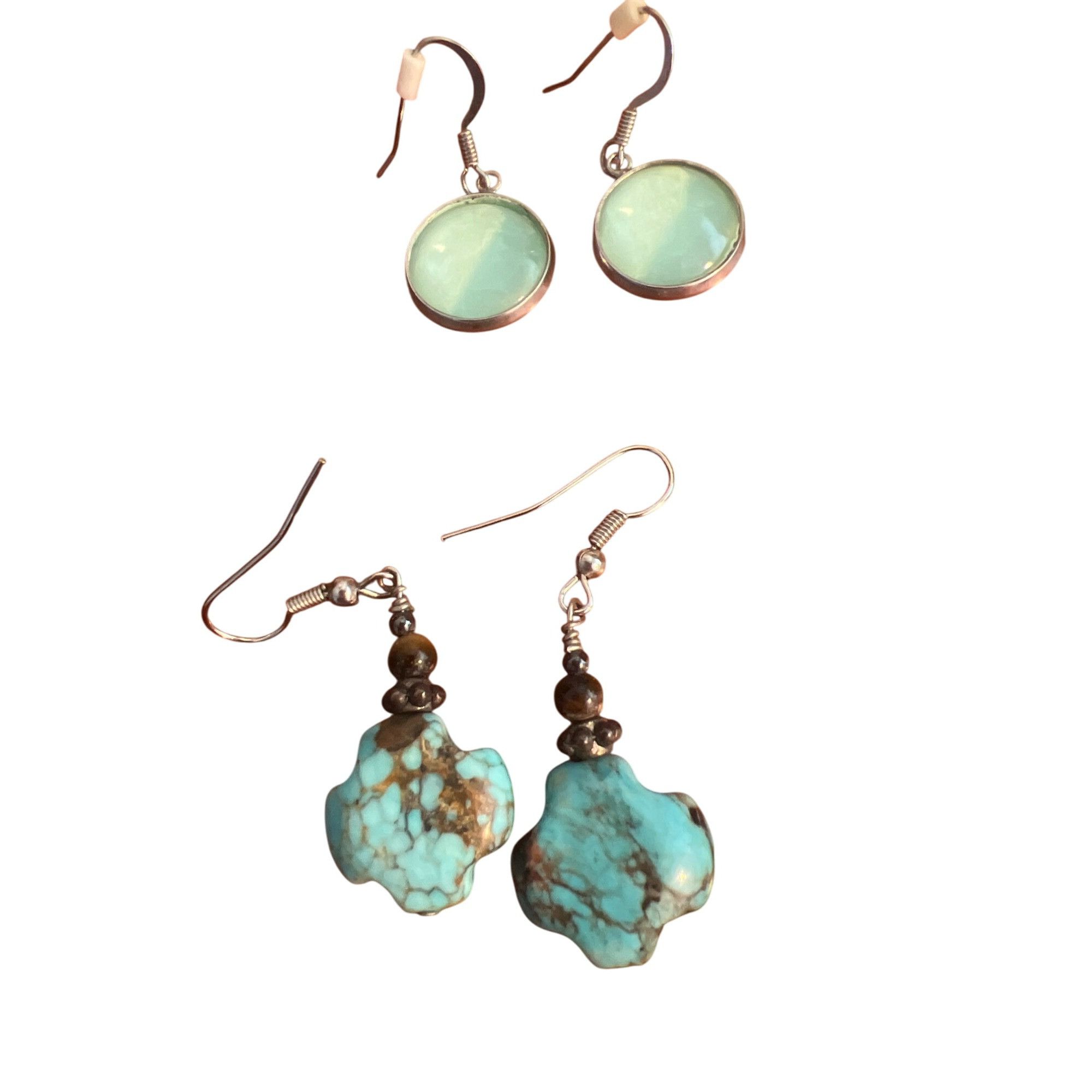 Other Lot 9 Pairs of Pierced Earrings Dangle Drop Silver Tone Blue Size ONE SIZE - 4 Thumbnail