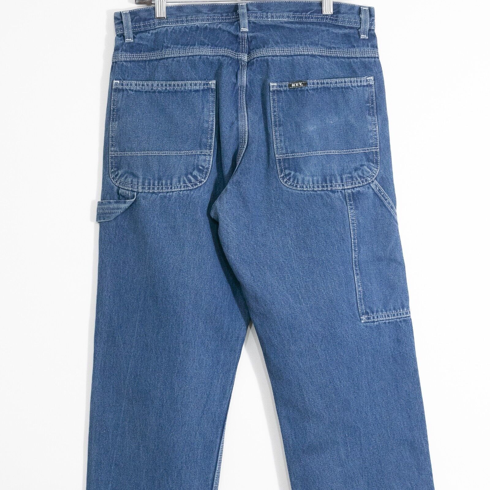 Vintage Vintage Key Workwear Denim Jeans - Distressed Dungaree Blue Size US 32 / EU 48 - 6 Thumbnail