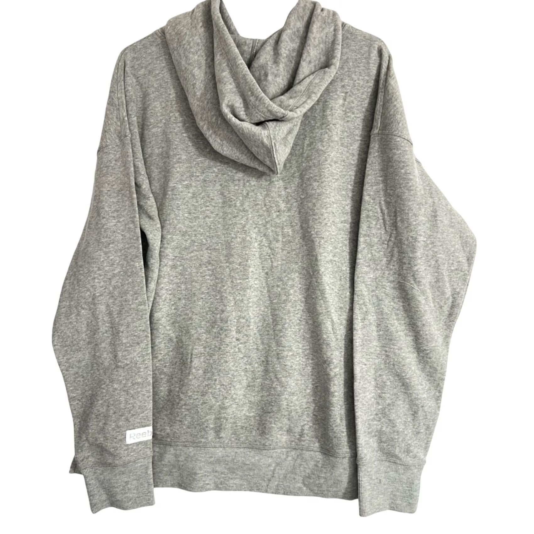 Reebok VINTAGE? Reebok Ladies Grey Heather Graphic Hoodie Size LARGE WITH TAGS Women Hoodie L Gray Graphic Size L / US 10 / IT 46 - 3 Thumbnail