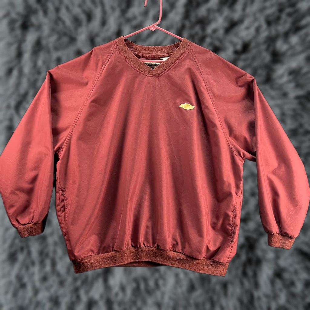 Vintage VINTAGE Chevrolet Bowtie Pullover Mens XL V-Neck Windshirt Embroidered North End Red Windbreaker Jackets Logo Pocket Cities Transportation Cars Size US XL / EU 56 / 4 - 1 Thumbnail