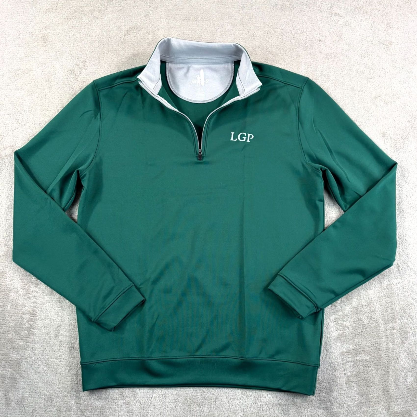 johnnie-O Johnnie-O Diaz Performance 1/4 Golf Pullover Men Small Green Corp Logo NWOT Shirt, Mens, Golf, Preppy, 1/4 Zip, Mock Neck, Long Sleeve, Solid Green Size US S / EU 44-46 / 1 - 4 Thumbnail