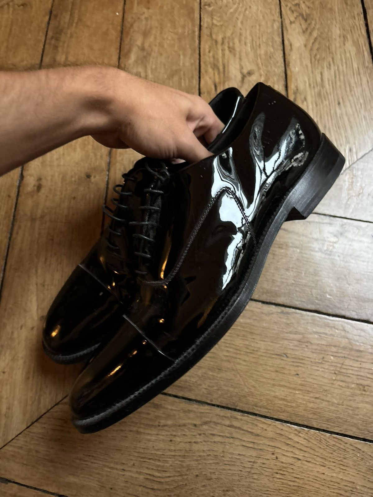 Jil Sander Jil Sander Patent Black Leather Derby Shoes Size US 9 / EU 42 - 7 Thumbnail
