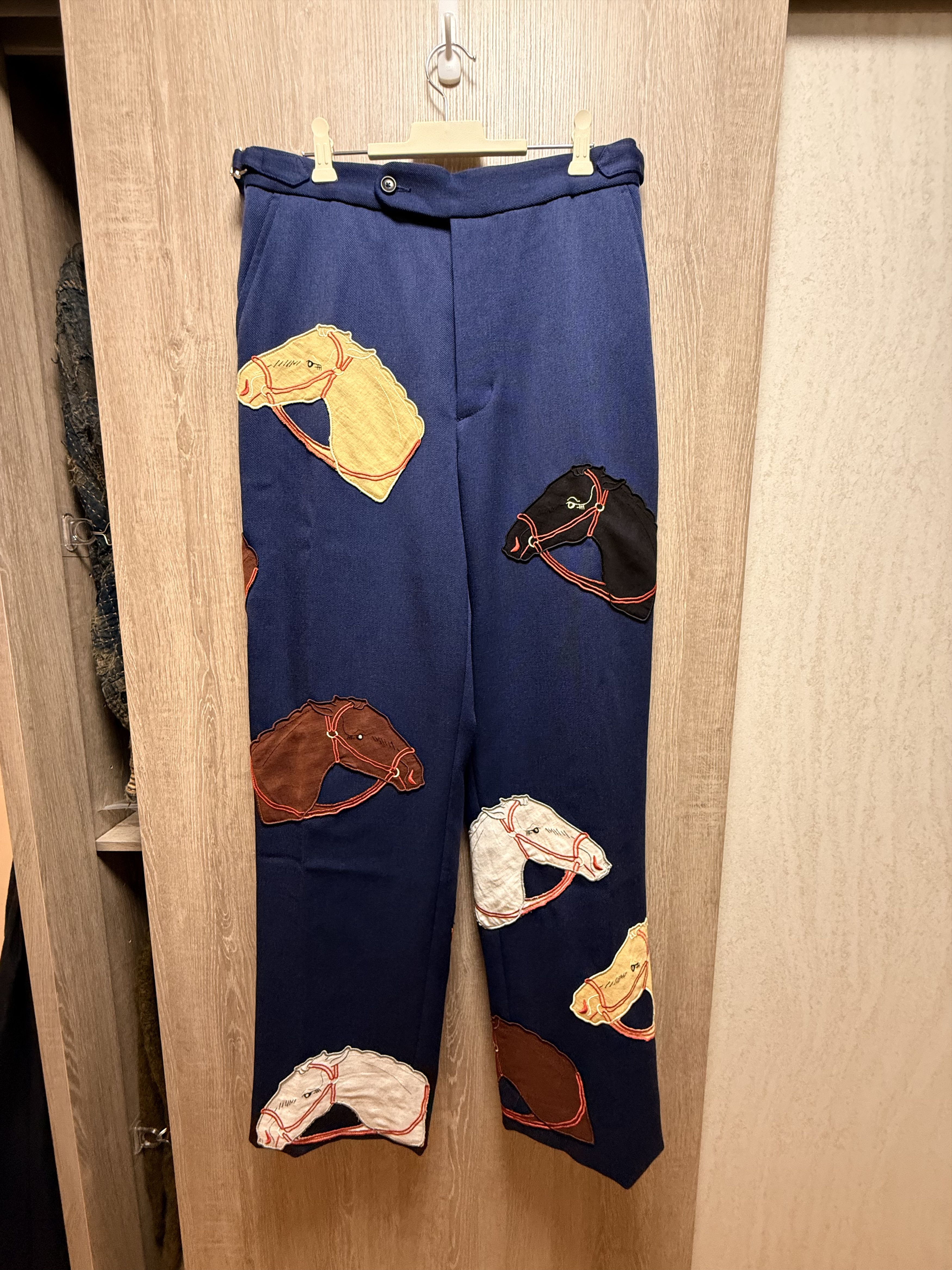 Bode Bode Pony Applique Trouser Navy Size US 30 / EU 46 - 1 Thumbnail