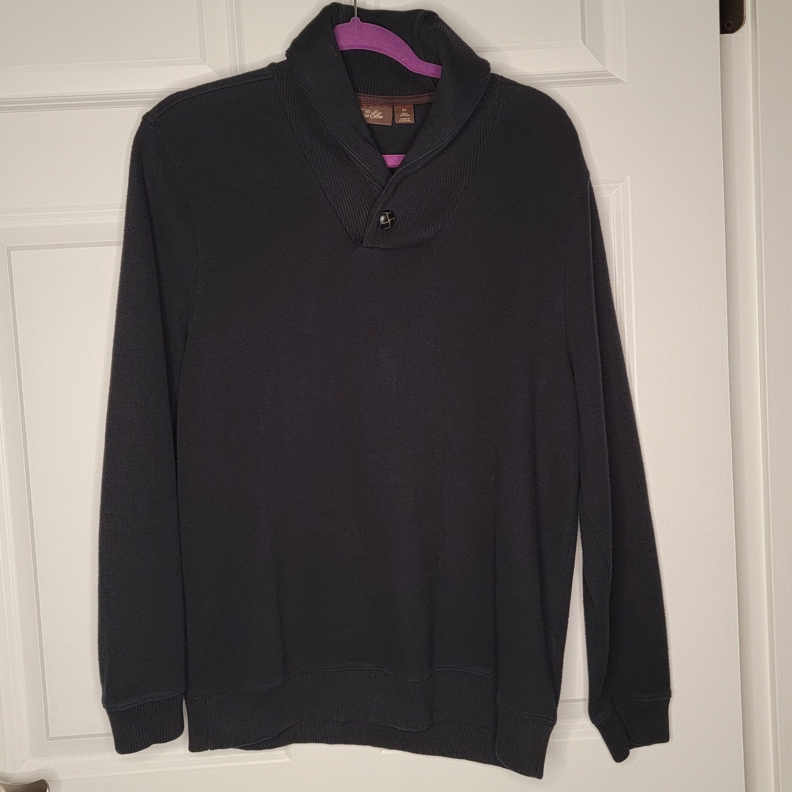 Tasso Elba Tasso Elba Saks Fifth Ave Cotton Shawl Collar sweater sz M Size US M / EU 48-50 / 2 - 1 Thumbnail