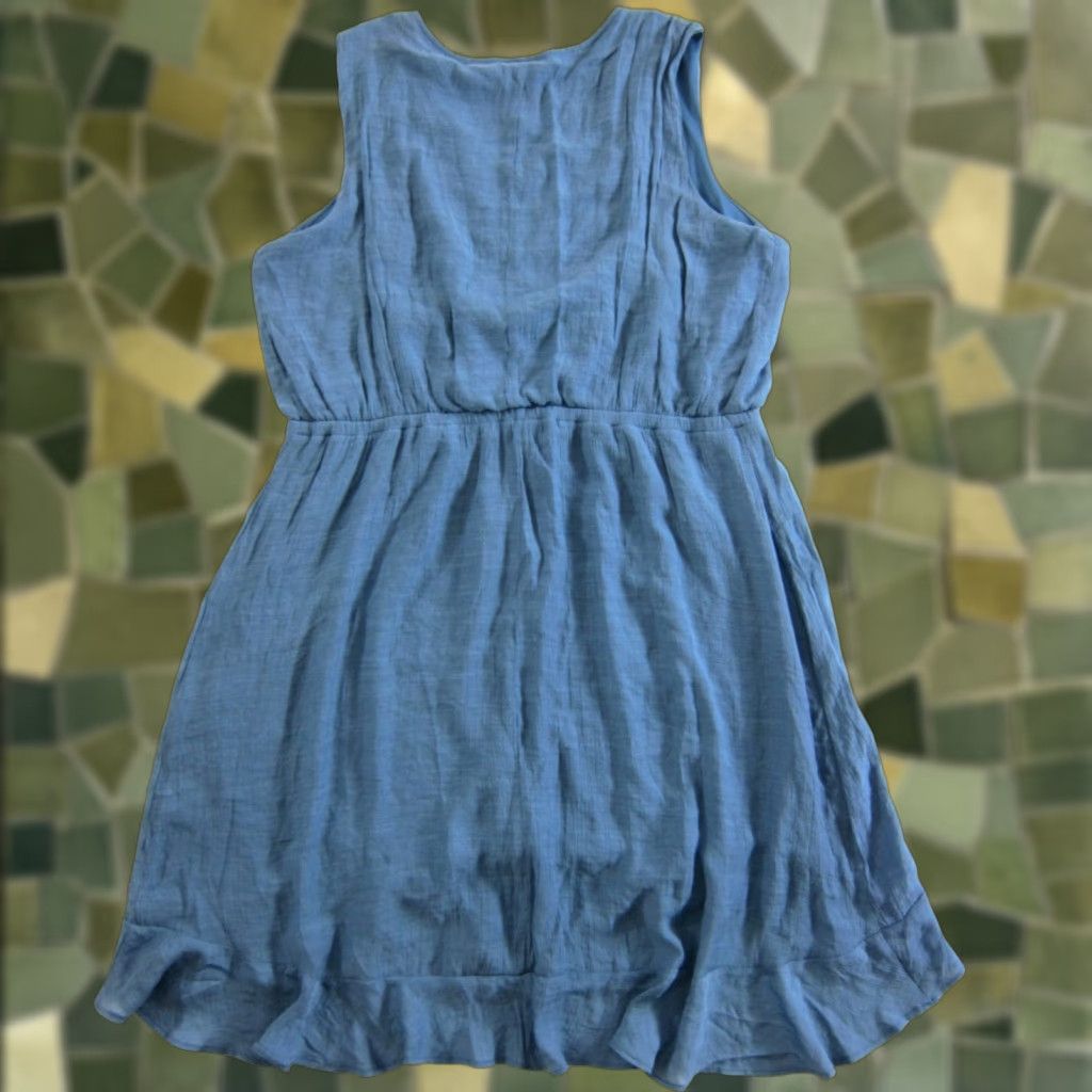 Wrangler Wrangler Blue Rayon Crochet Sleeveless Ruffle Sheath Tank Sun Dress XL Size XL / US 12-14 / IT 48-50 - 1 Thumbnail