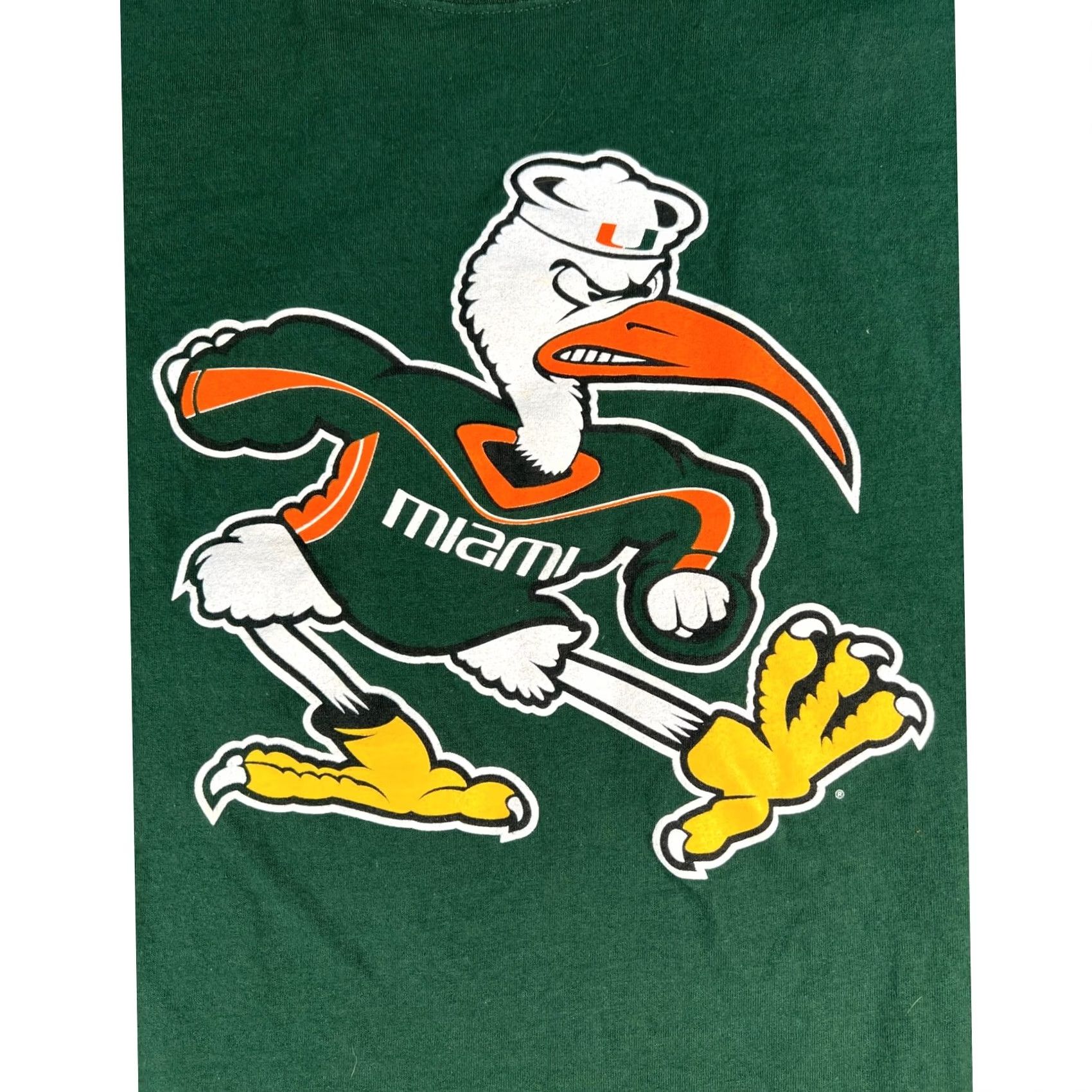 Logo 7 VINTAGE Miami Hurricanes T-Shirt Mens XL Green Sebastian the Ibis 90s Big Logo Size US XL / EU 56 / 4 - 3 Thumbnail