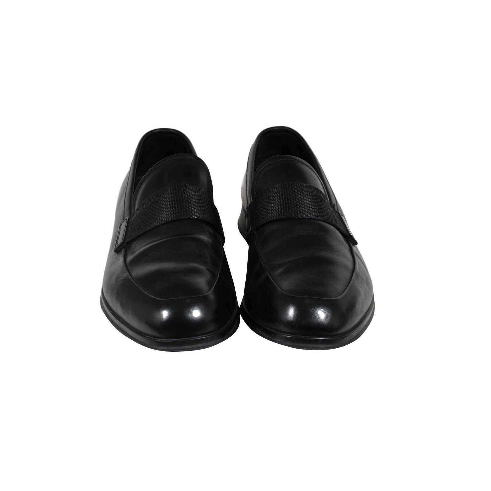 Prada Loafers Black Leather Sport Rubber Sole - 02254 Size US 8.5 / EU 41-42 - 2 Thumbnail