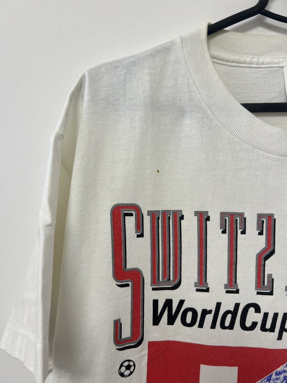 Vintage Switzerland 1991 World Cup USA 1994 T shirt Swiss Tee Sz L Size US L / EU 52-54 / 3 - 10 Thumbnail