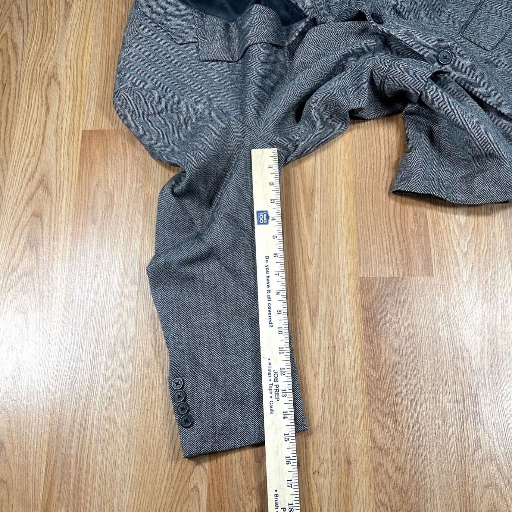 Joseph VINTAGE Joseph & Feiss Gray Sport Coat 100% Lambswool Blazer 2 Button Jacket Men’s Sz 42 Size 42R - 7 Thumbnail