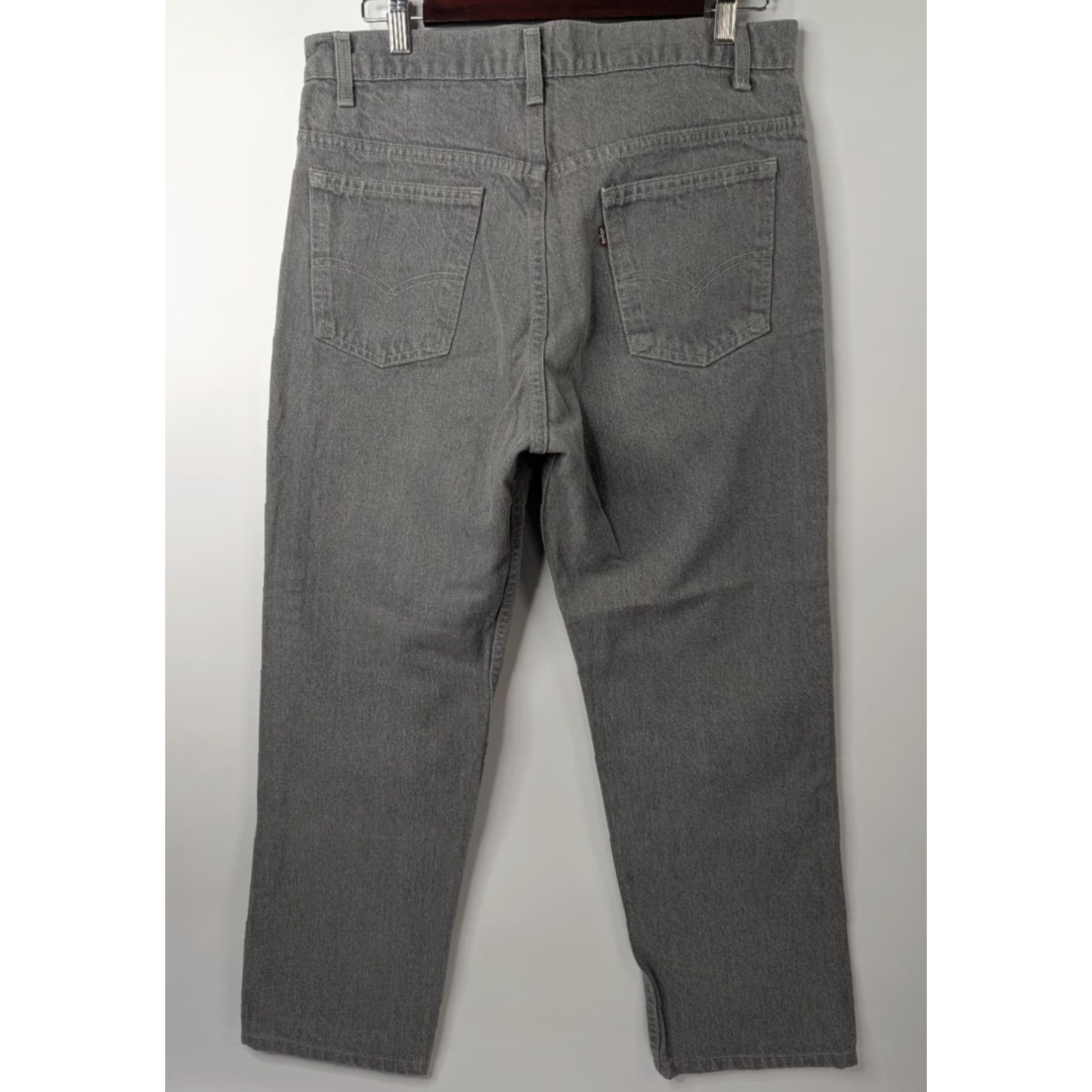 Levi's VINTAGE Levi's 509 Jeans Mens 32x28 Grey Denim Pants Straight Leg Cotton Denim Logo 80s Mens Jeans Size US 32 / EU 48 - 6 Thumbnail