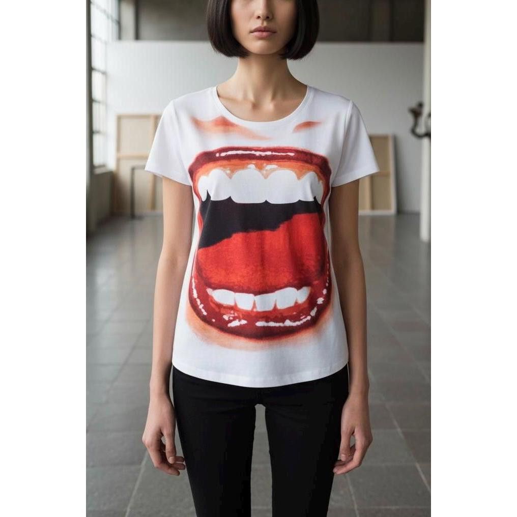 Desigual The Desigual Mouth Screaming Open Back Tee Size ONE SIZE - 1 Thumbnail