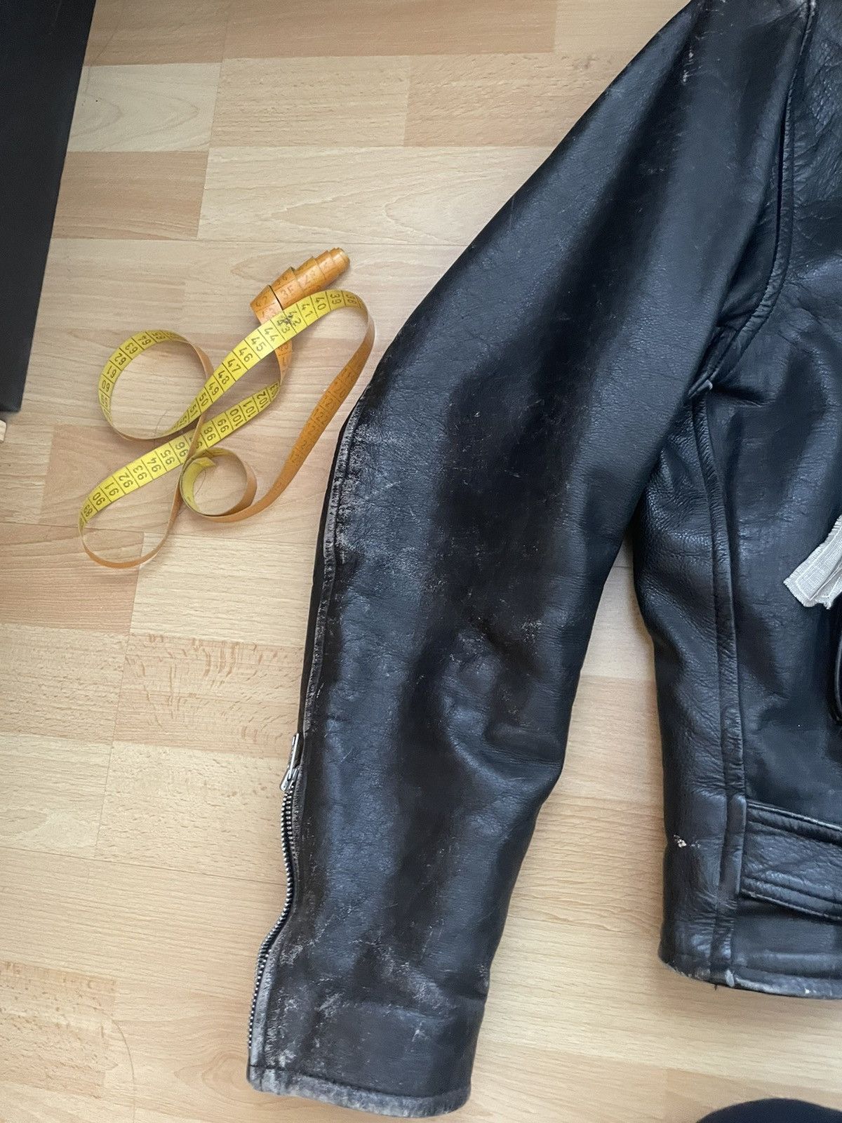 Vintage Vintage Black leather biker Jacket Size US XL / EU 56 / 4 - 7 Thumbnail