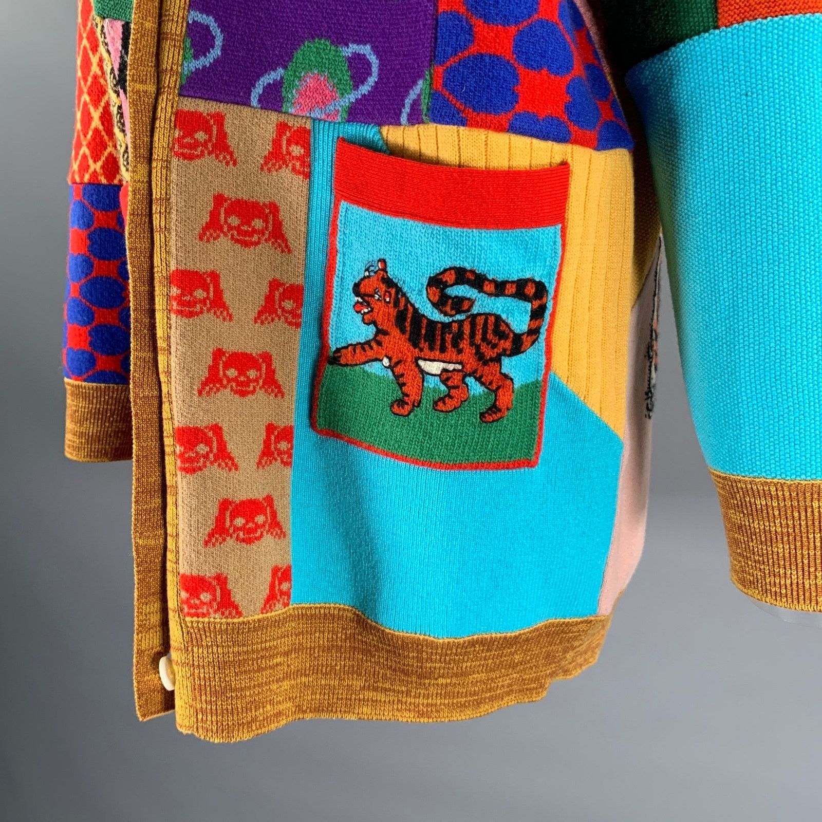 Gucci GUCCI Size XL Camel Wool Blend Patchwork Cardigan Size XL / US 12-14 / IT 48-50 - 5 Thumbnail