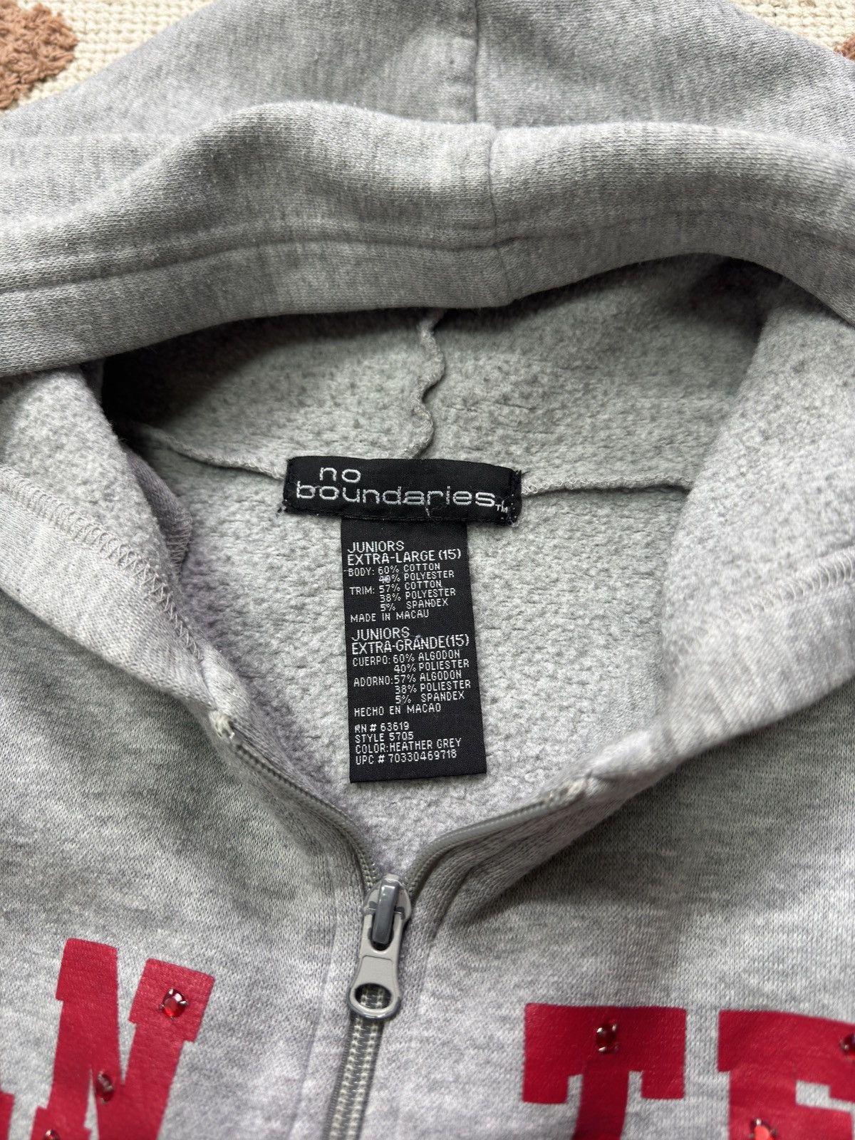Vintage WANTED NO BOUNDARIES BOXY FIT ZIP HOODIE Size M / US 6-8 / IT 42-44 - 4 Thumbnail