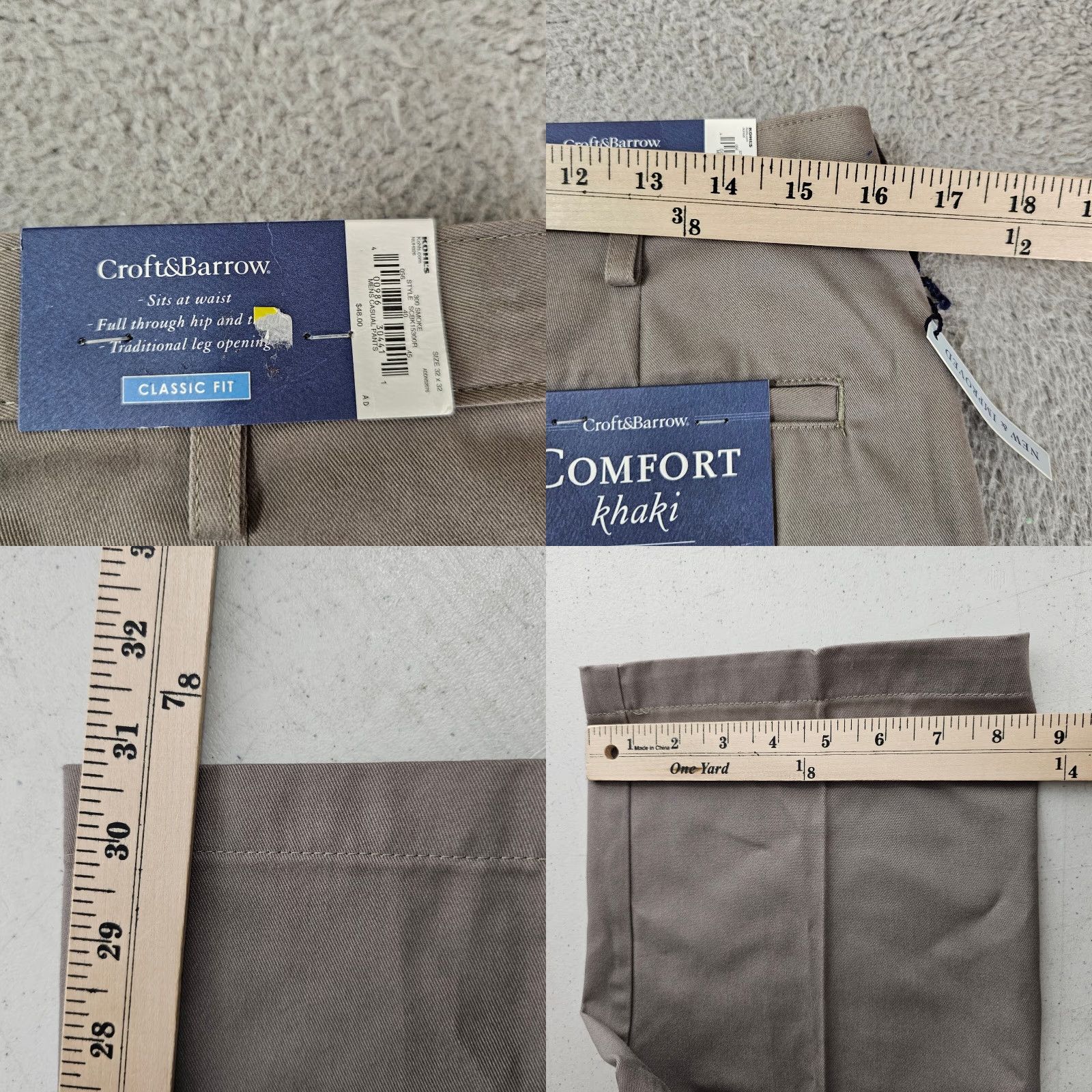 Croft & Barrow Croft & Barrow Dress Pants Mens 32x32 Grey Classic Flat Front Comfort Khaki Dress Pants Mens Grey 32x32 Classic Men Pants Size US 32 / EU 48 - 9 Thumbnail