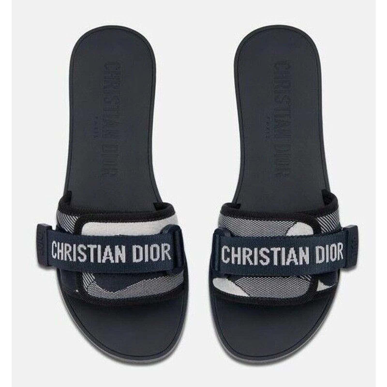 Dior Dio(r)evolution Dway Rubber Logo Slide Mule Flat Sandal 37 Size US 7 / IT 37 - 1 Thumbnail